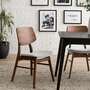 2x Dining chair Rubberwood and textile grey 6