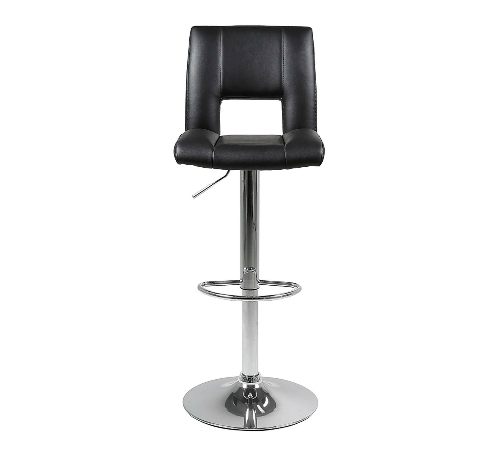 Bar stool Selina I (set of 2) Faux leather / chrome Black 2