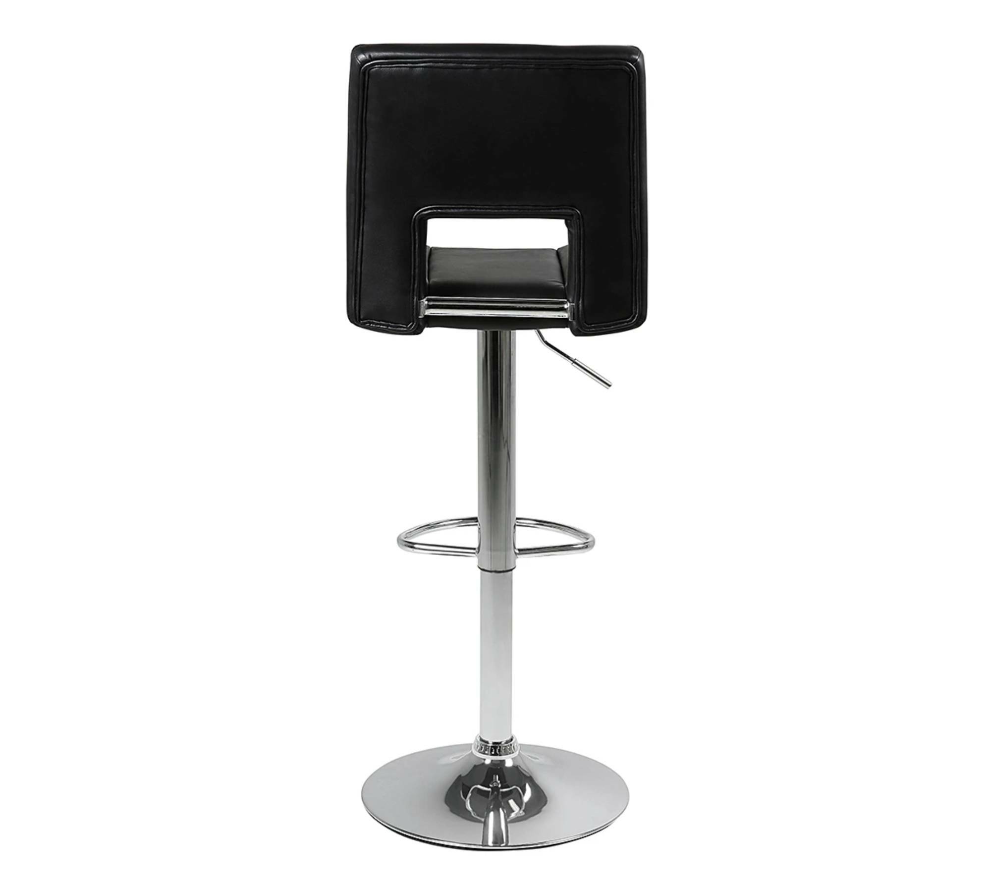 Bar stool Selina I (set of 2) Faux leather / chrome Black 3