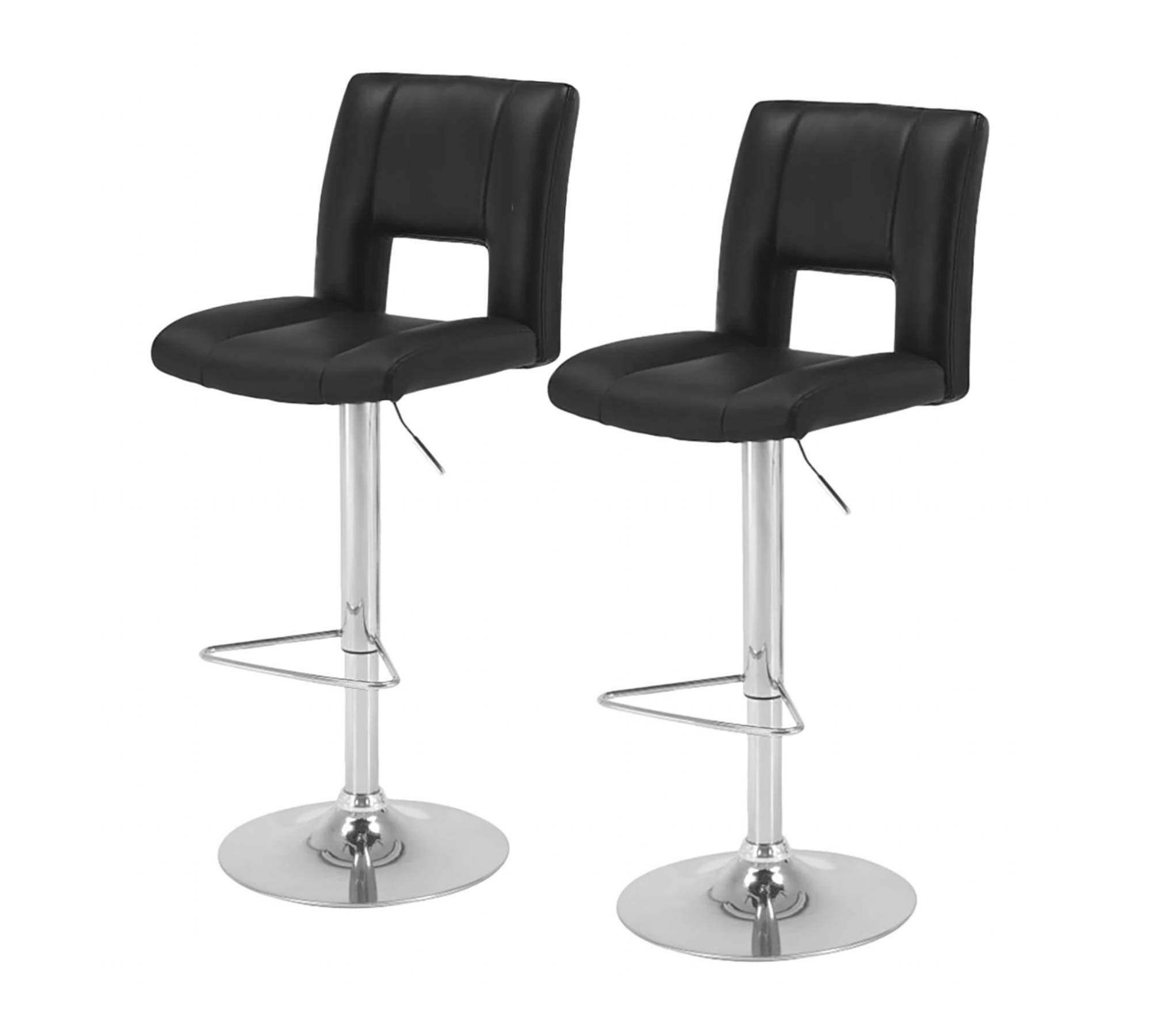 Bar stool Selina I (set of 2) Faux leather / chrome Black 0