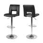 Bar stool Selina I (set of 2) Faux leather / chrome Black 1