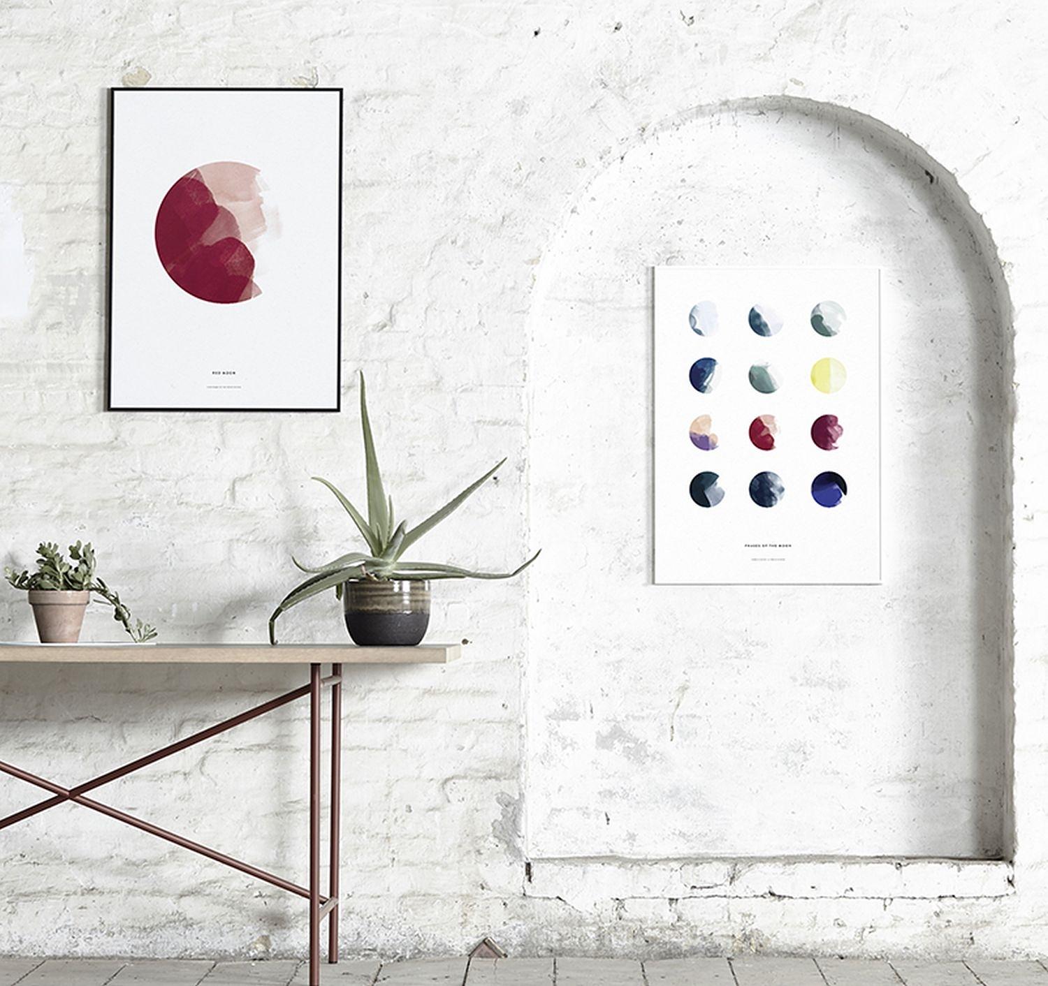 Moon Phases Art Print Multicolored 1