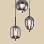 Pendelleuchte 3-flammig Rauchglas Metall 0