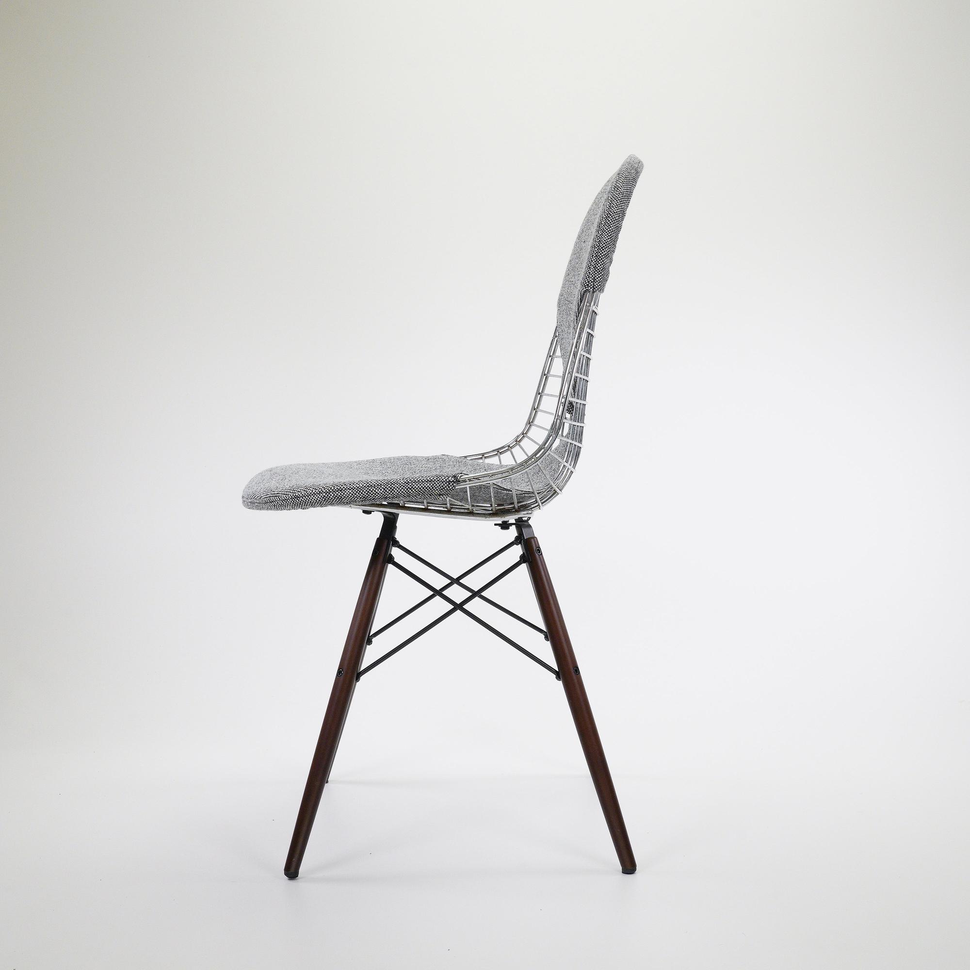 DKR Wire Chair Steel Textile Gray 1