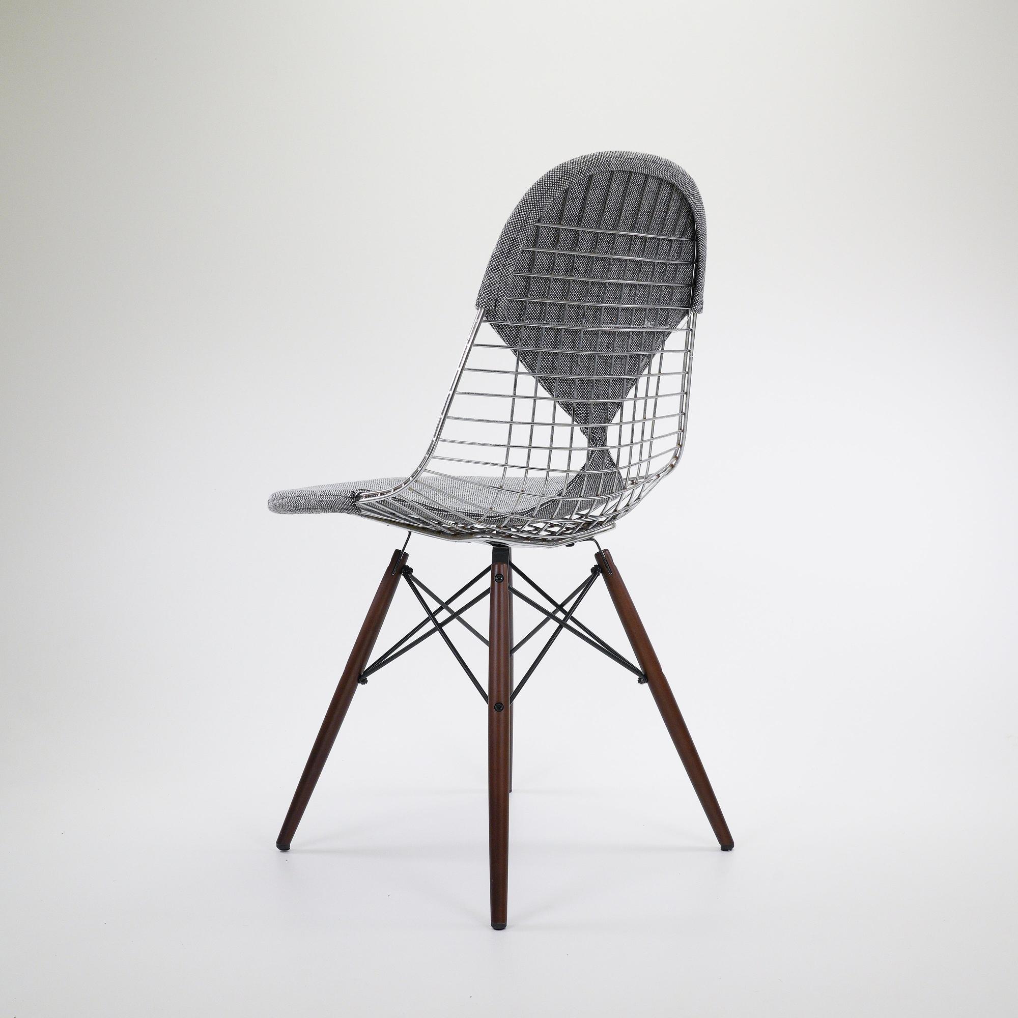 DKR Wire Chair Steel Textile Gray 2
