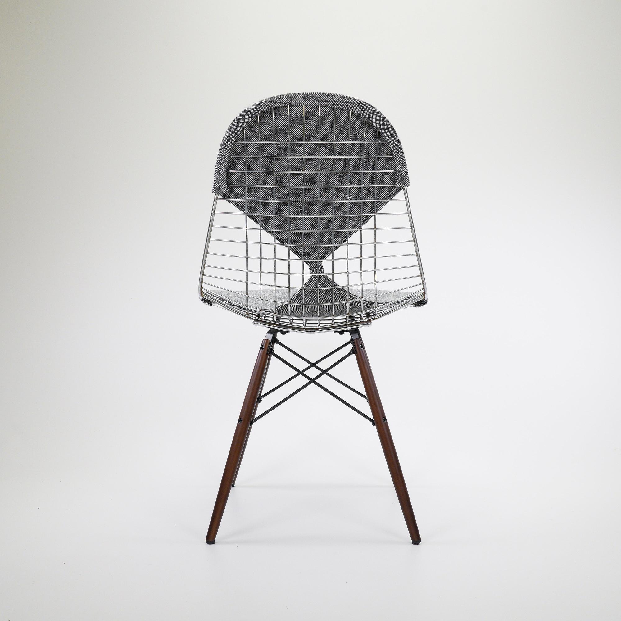 DKR Wire Chair Steel Textile Gray 3