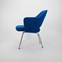 Saarinen Executive Chair Chrome Fabric Blue 1