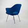 Saarinen Executive Chair Chrome Fabric Blue 2