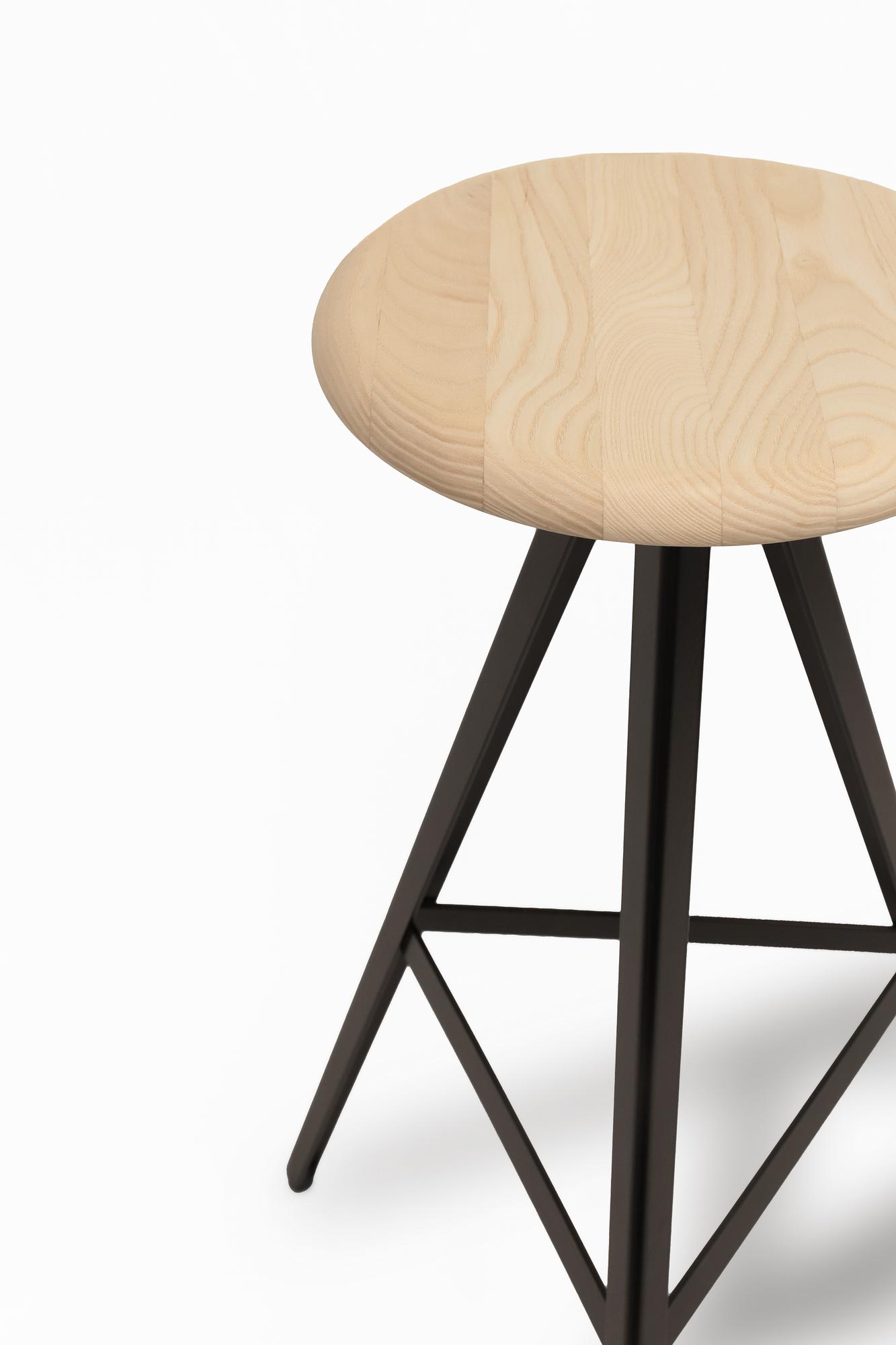 Kuky High Neutral Stool Metal Wood Black 1