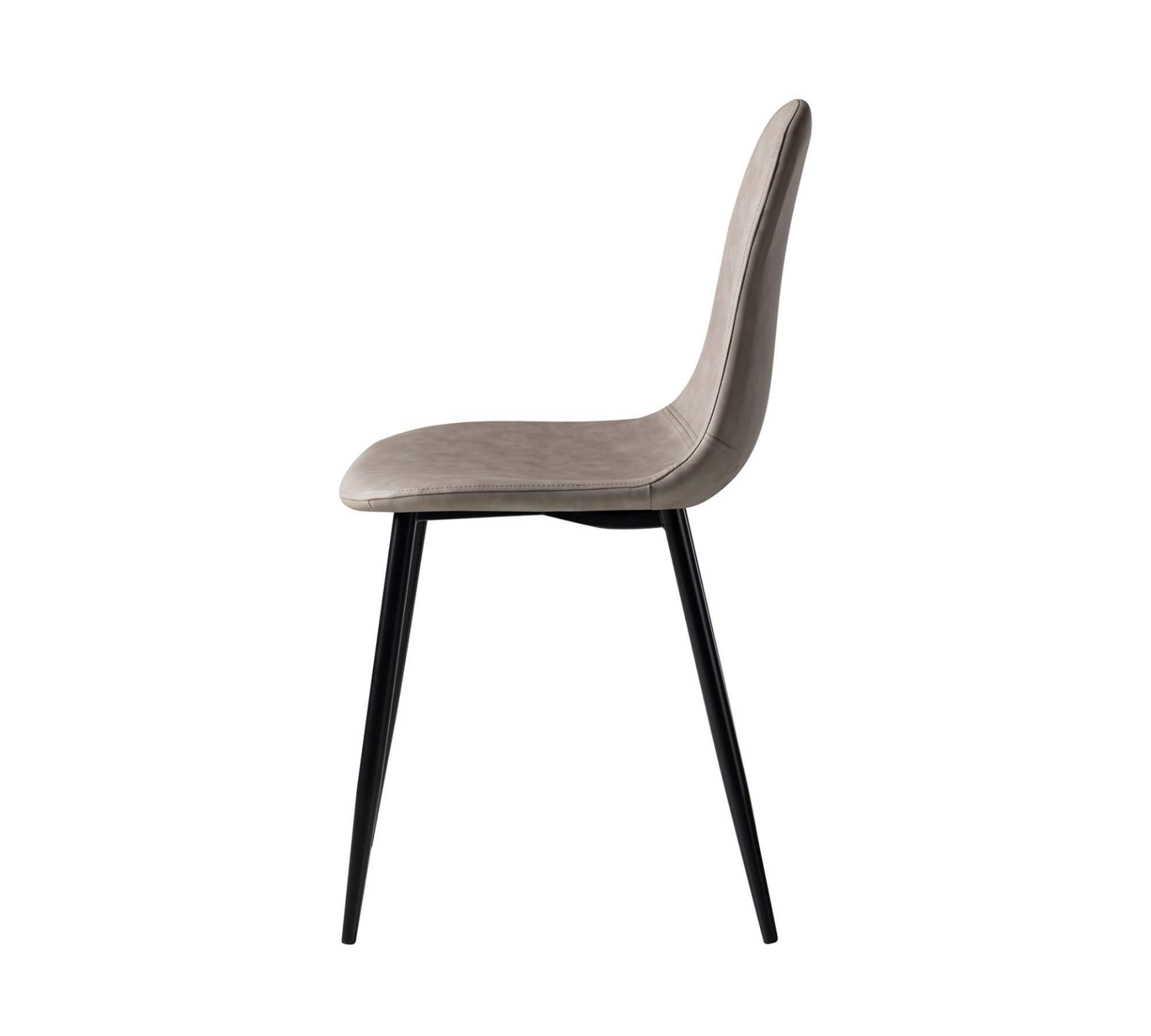 2x Polsterstuhl Kunstleder Taupe 3