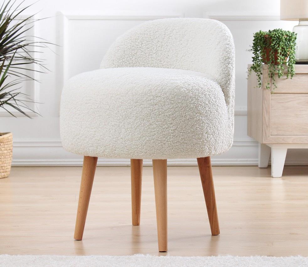 Rufmee Pouf Wood Veneer White 1
