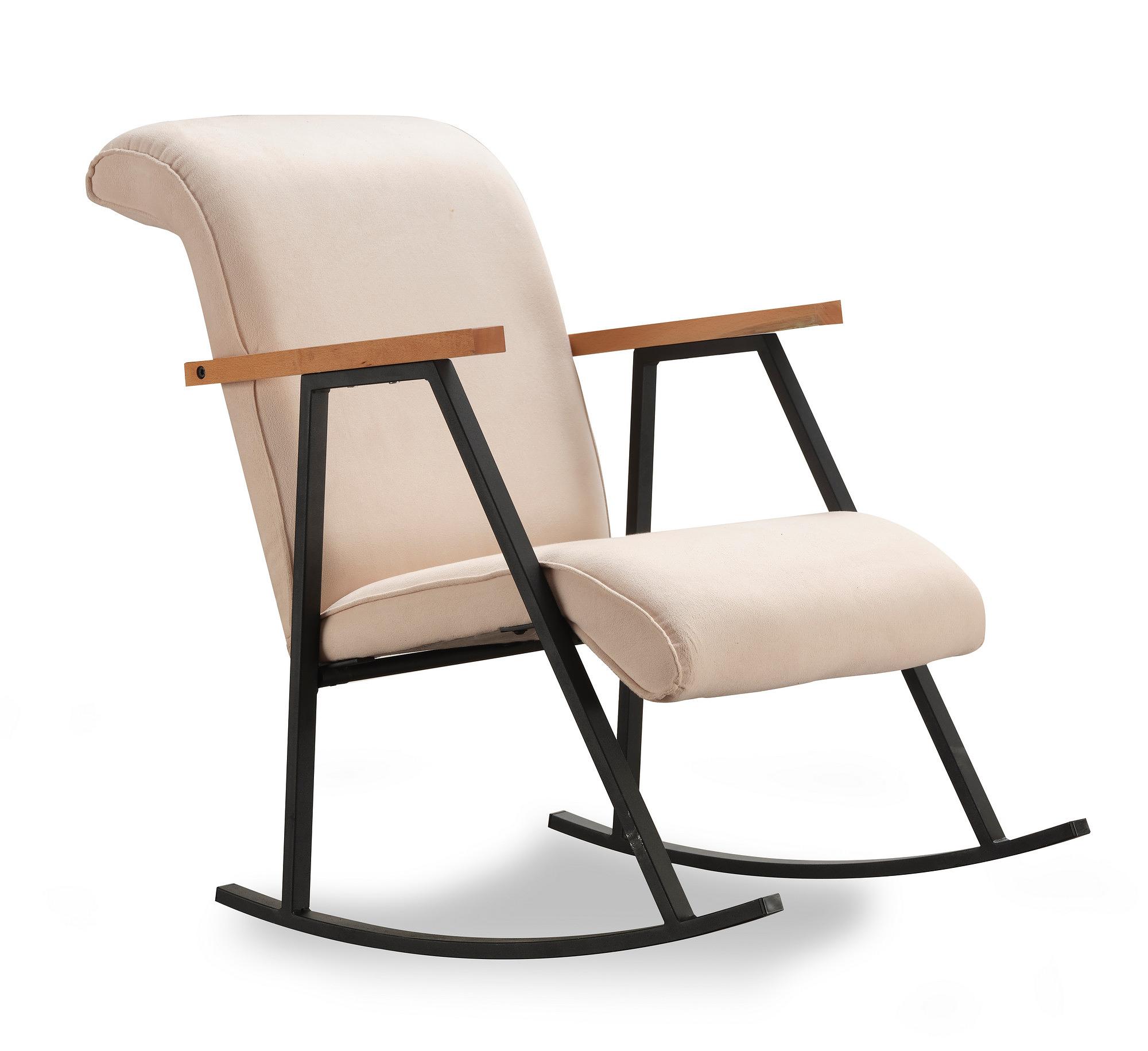 Yoka Schaukelstuhl Textil Creme 2
