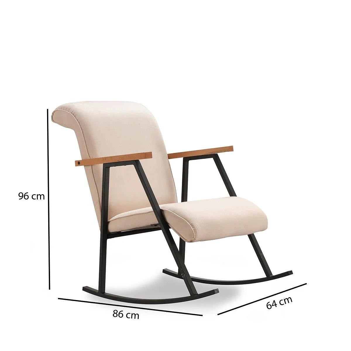 Yoka rocking chair fabric cream 4