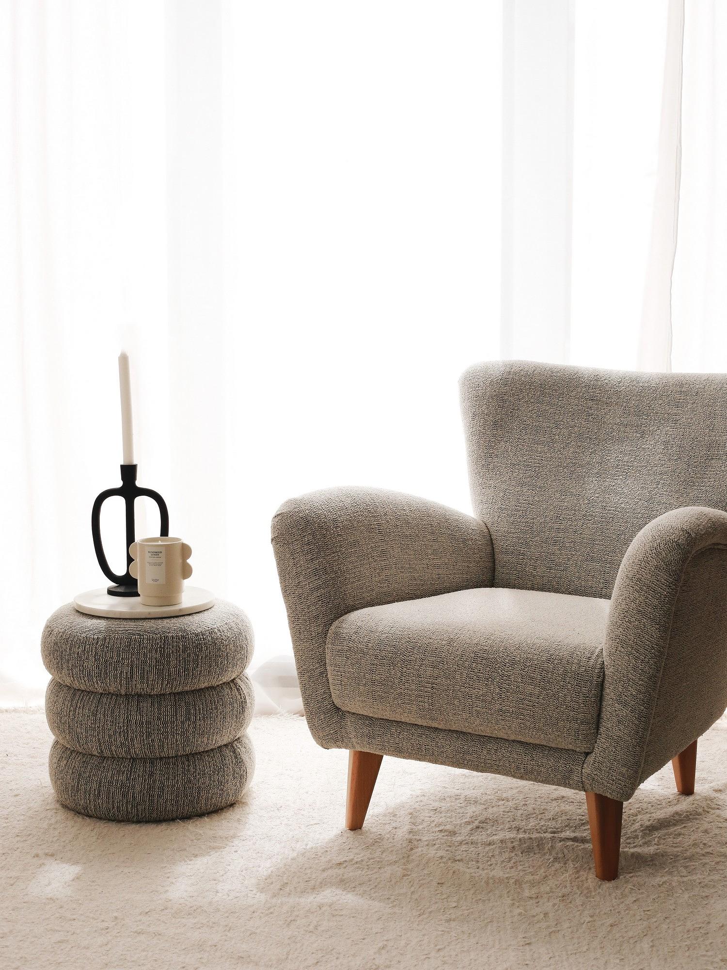 Teddy Armchair Textile Grey 0