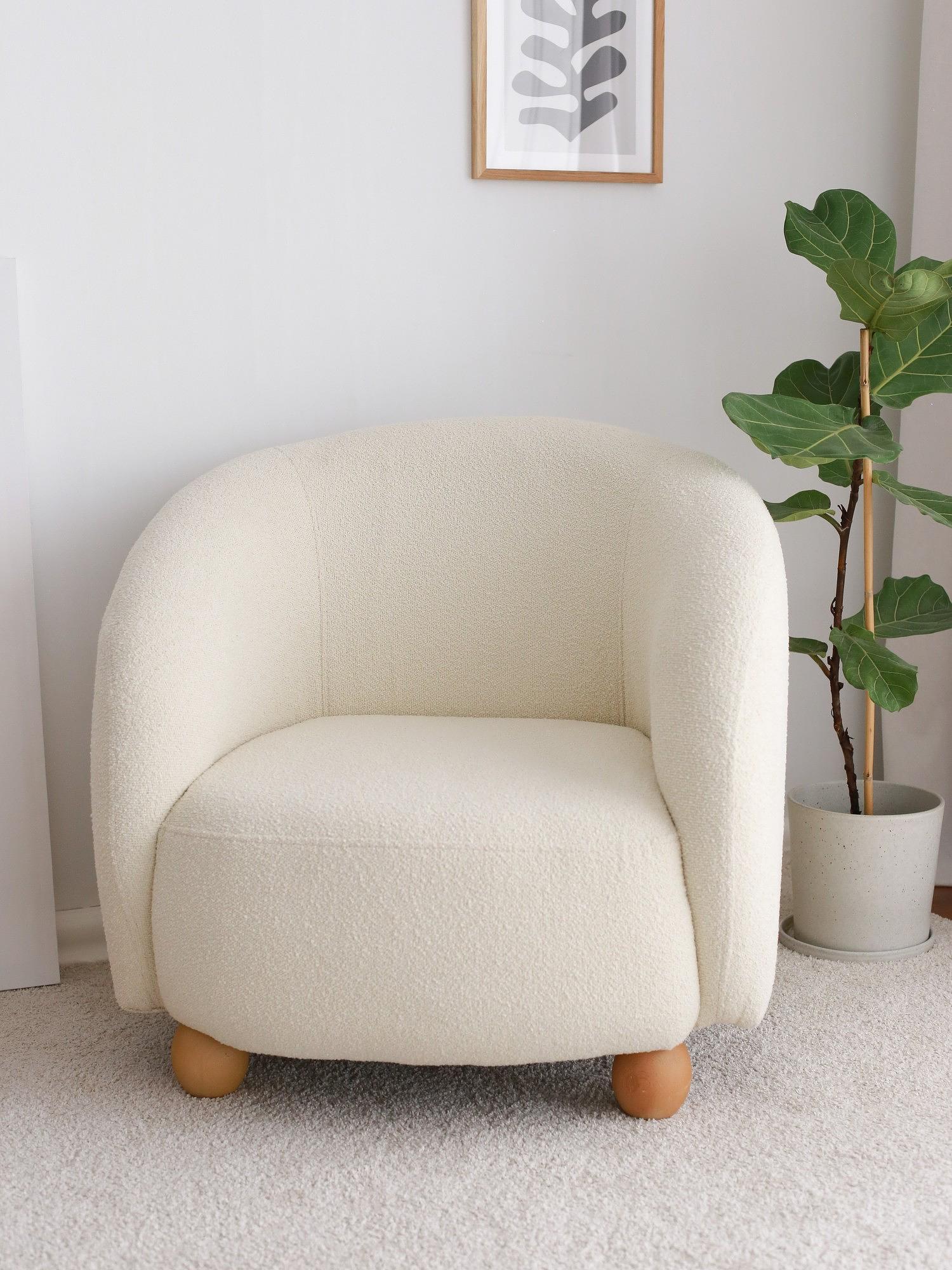 Slon Sessel Textile Weiß 2