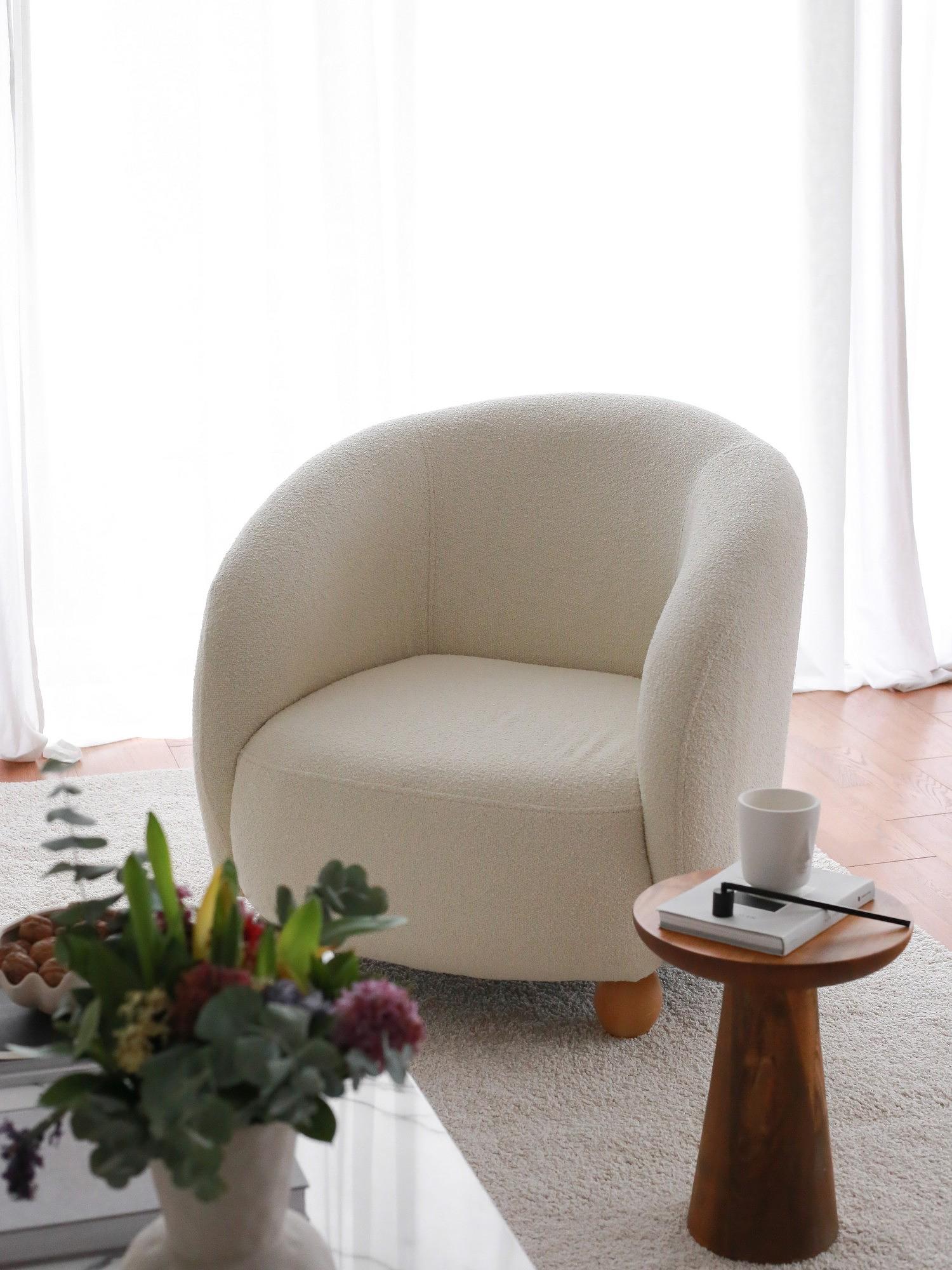 Slon Sessel Textile Weiß 1