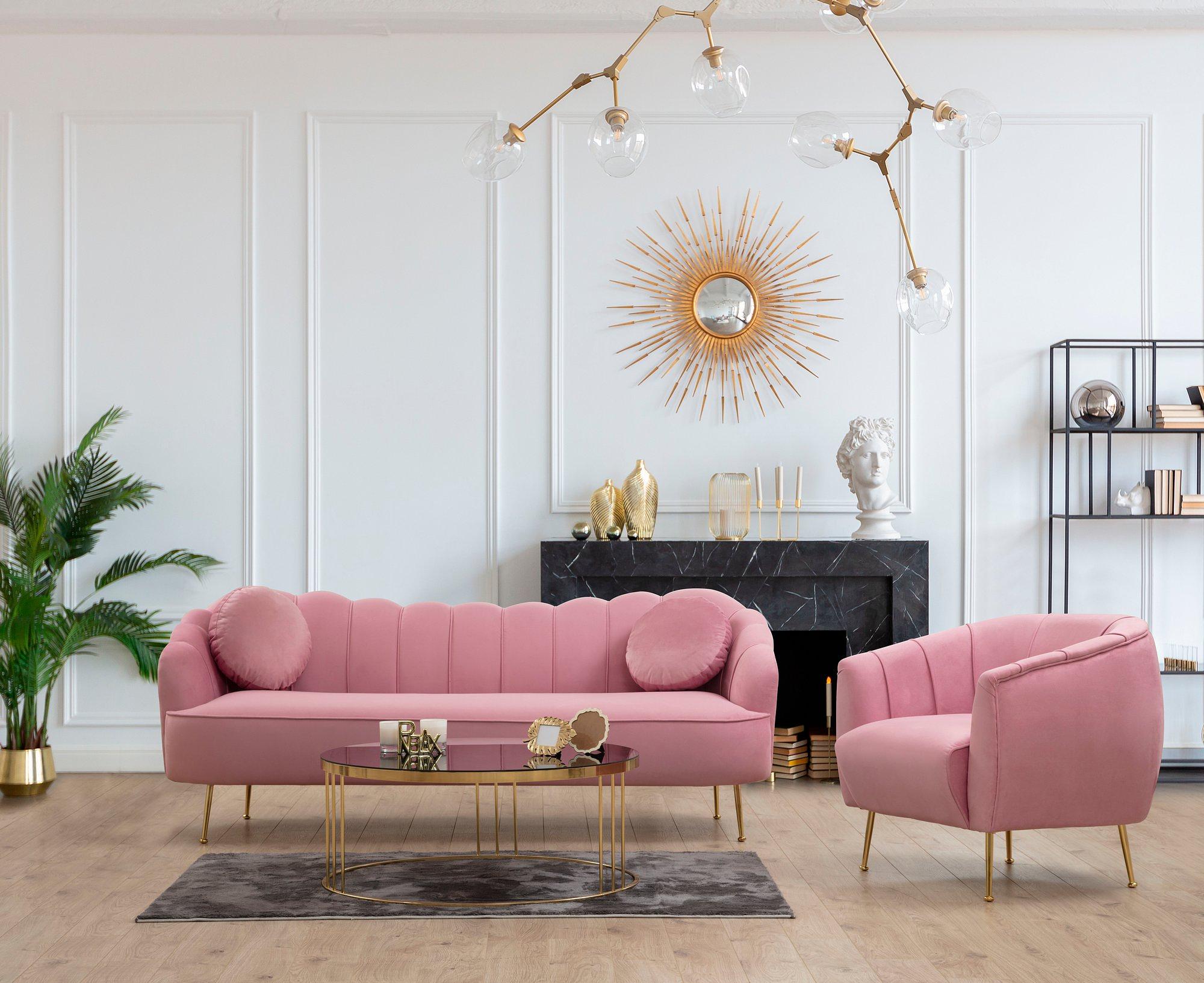 Oyster Armchair Dusty Rose 2