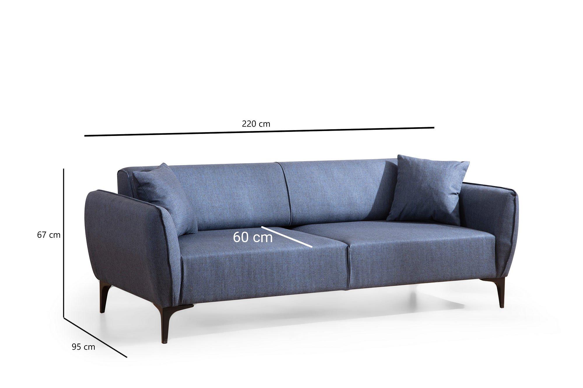 Belissimo 3-seater sofa Blue 8