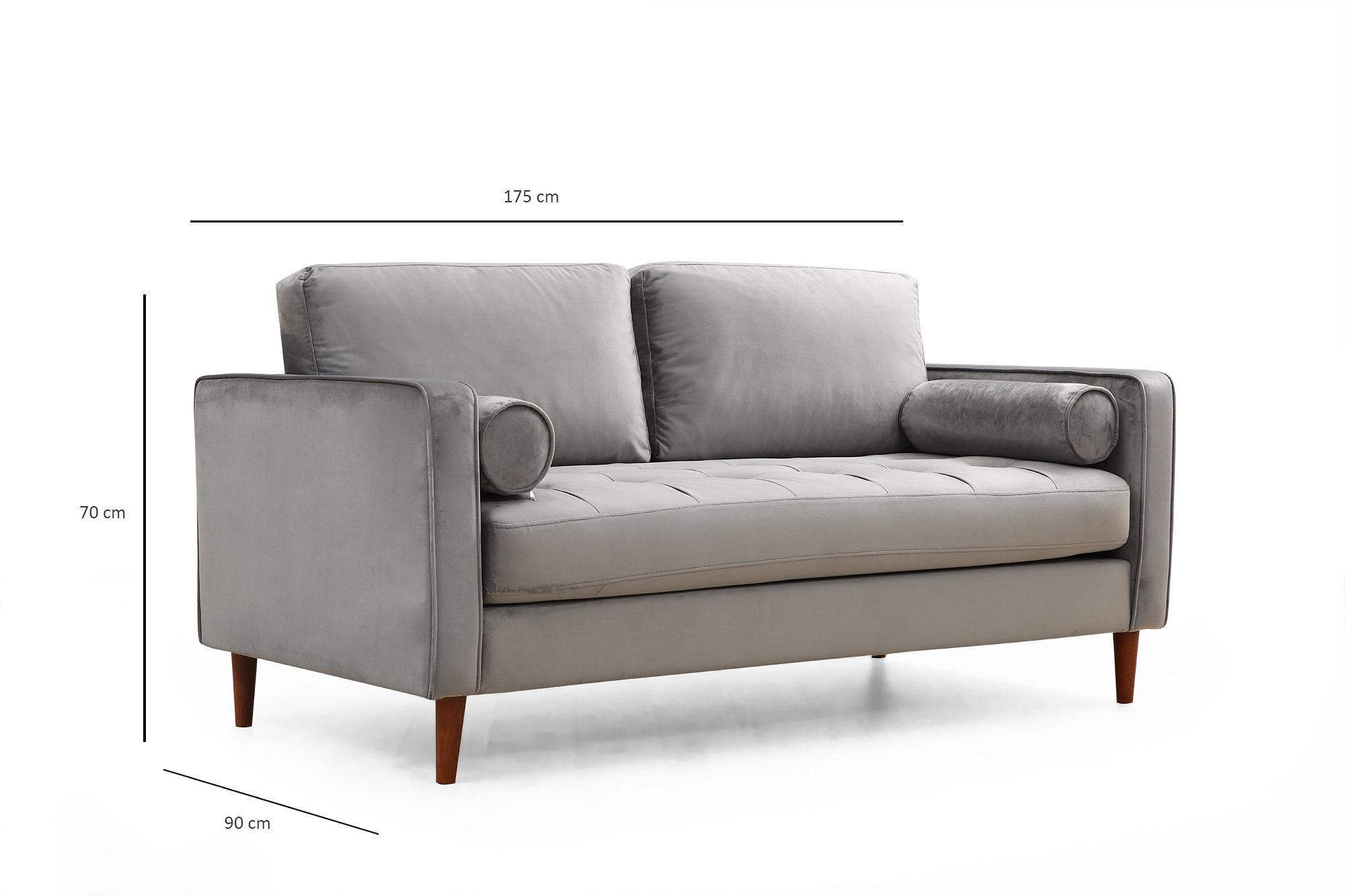 Rome 2-seater sofa light grey 9
