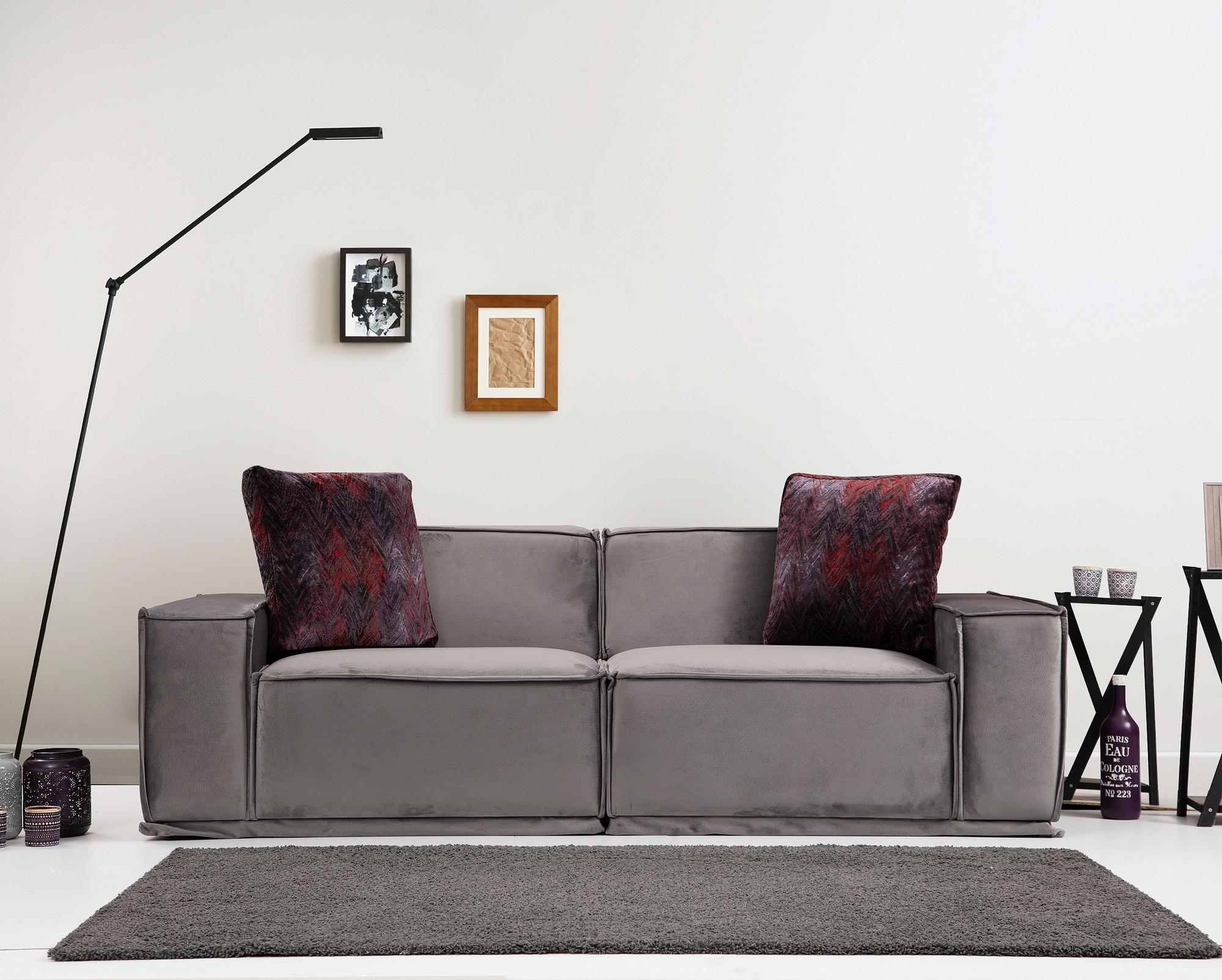 Lego 2-seater sofa grey 1