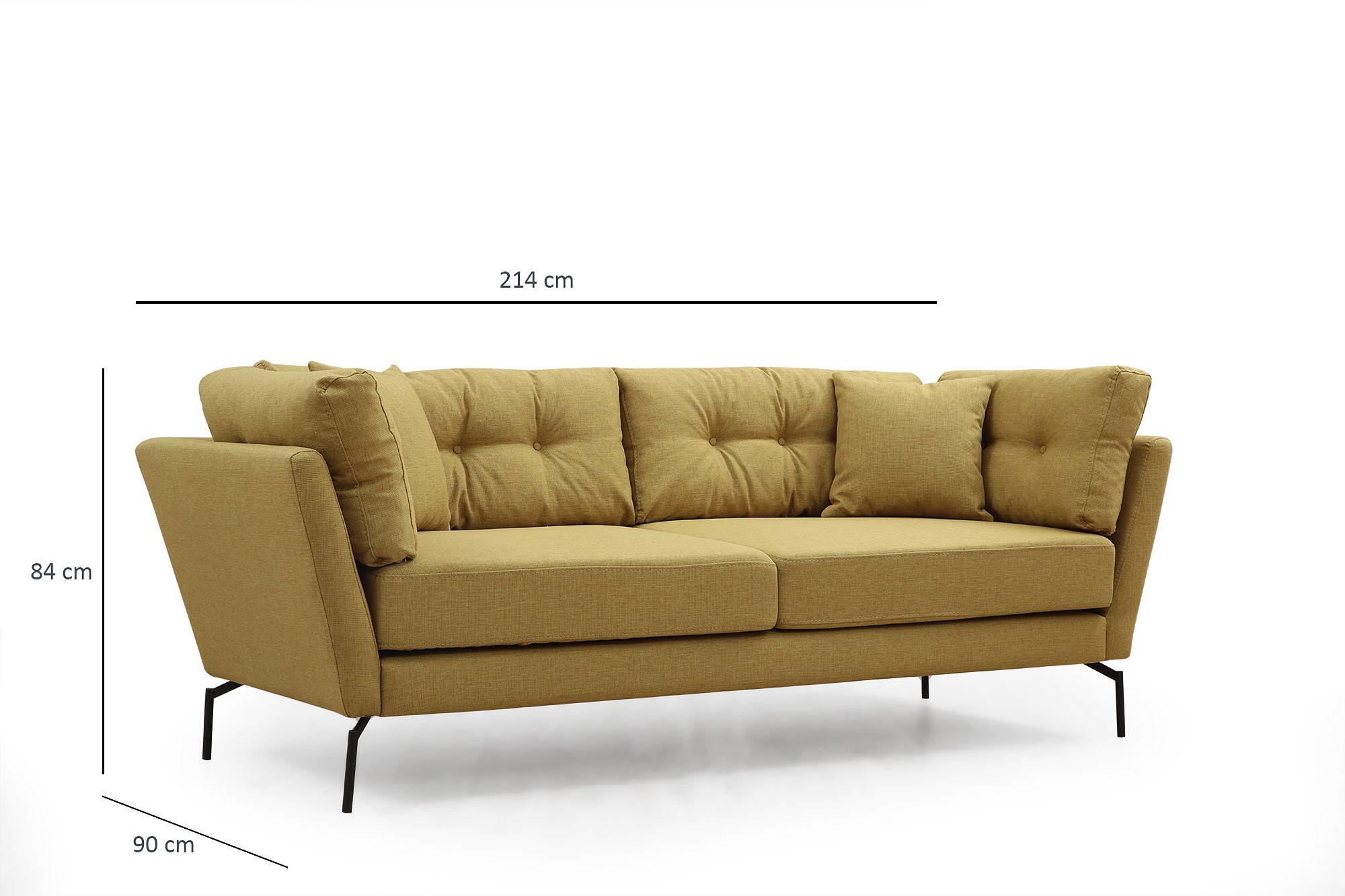 Mapa 3-Seater Sofa Greenish Yellow 9