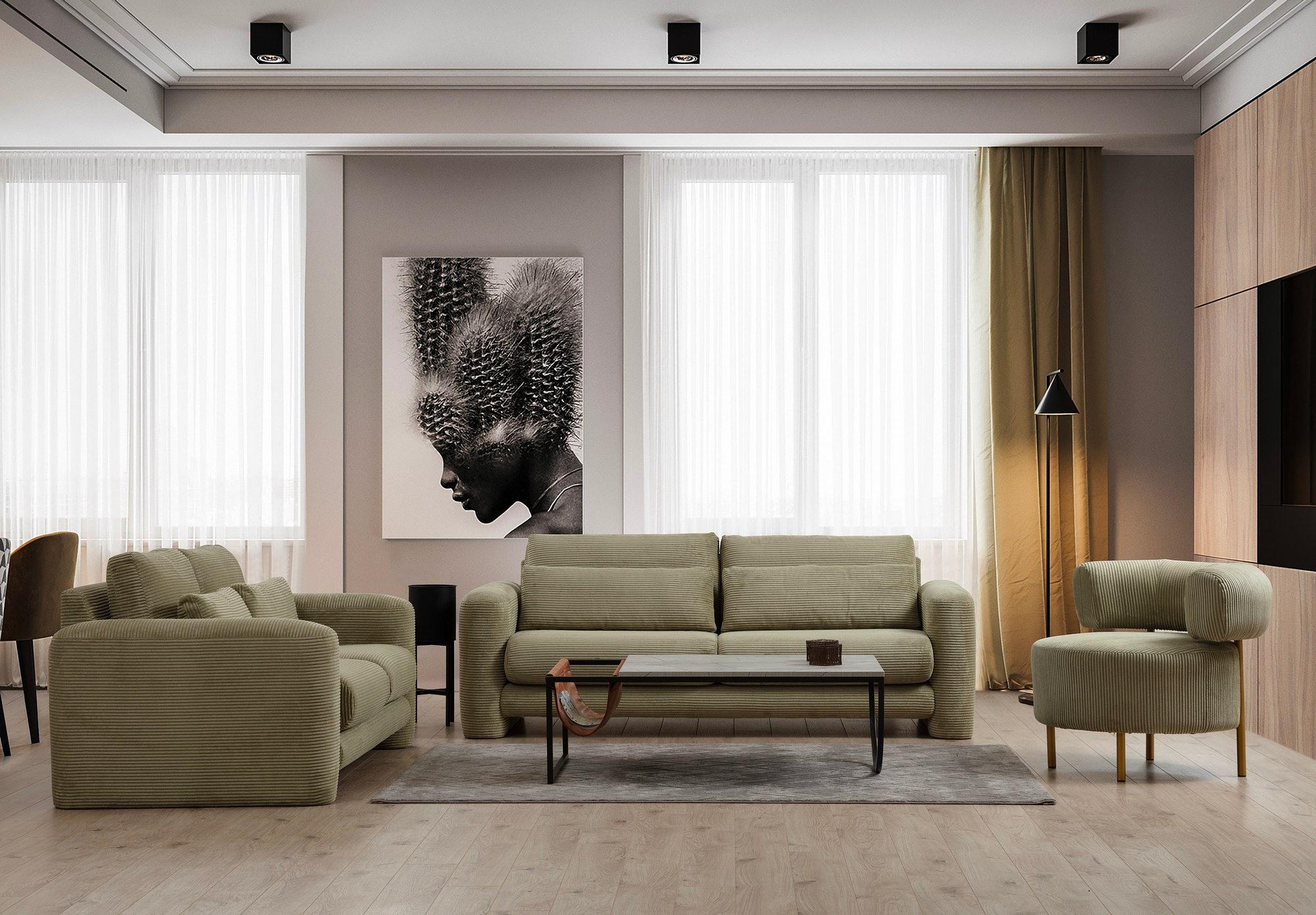 Lily 3-Seater Sofa Green 2