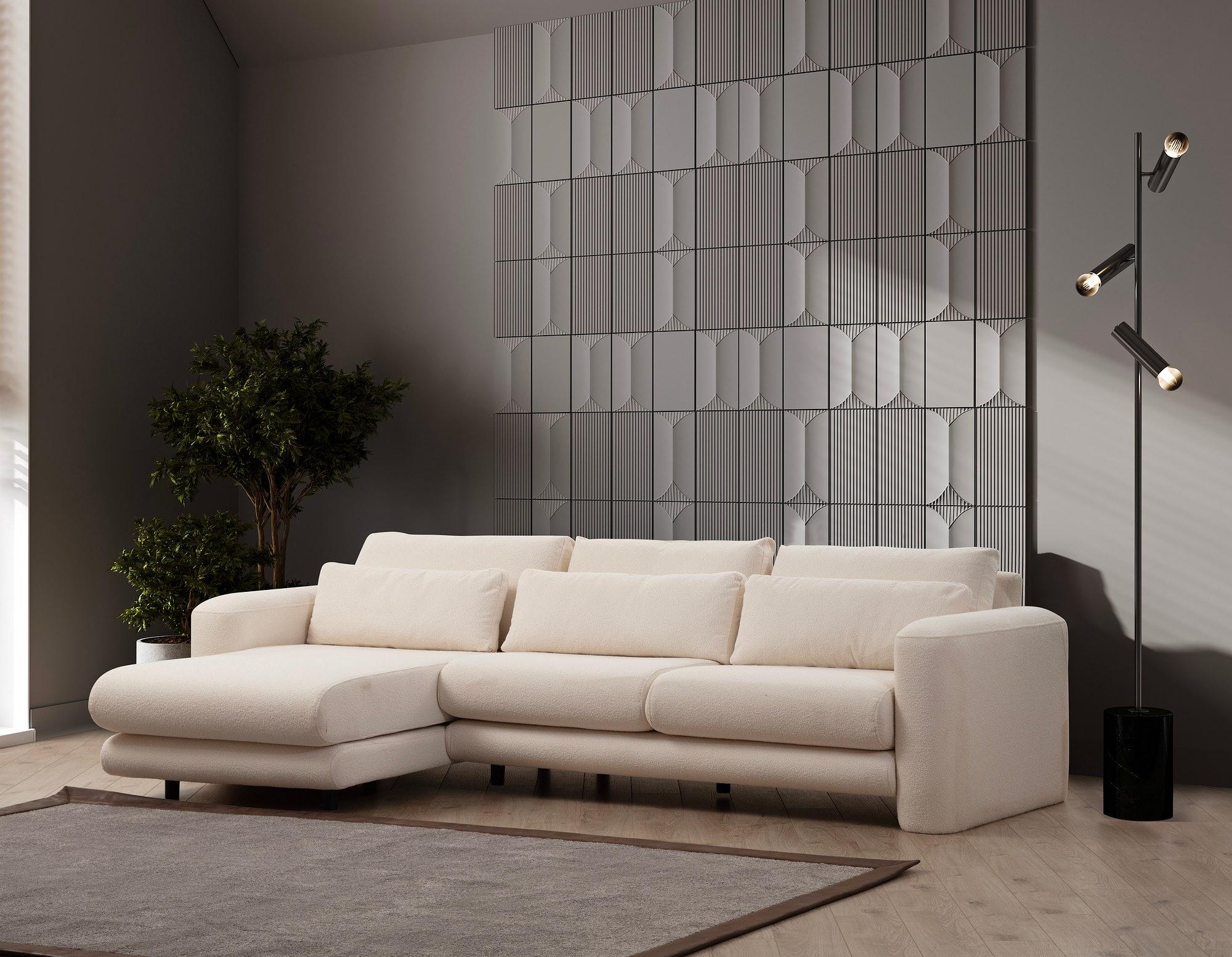 Lily Corner Sofa Left Cream 1