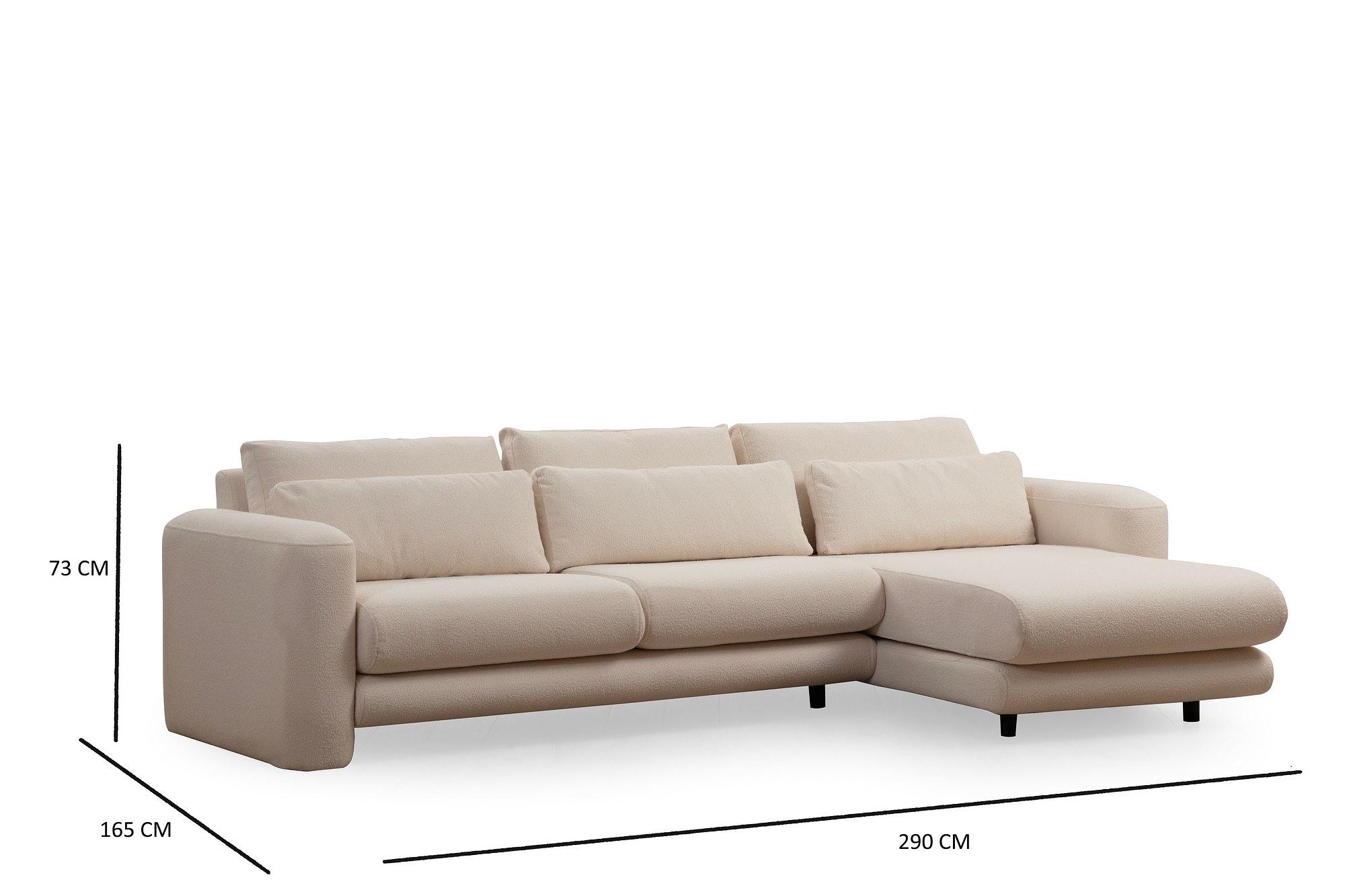 Lily corner sofa Right Cream 6