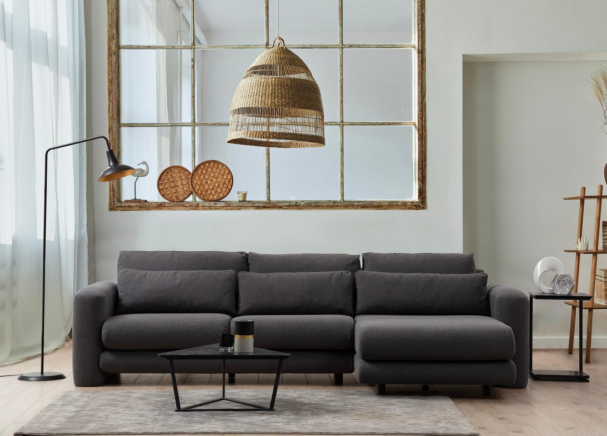 Lily corner sofa right grey 1