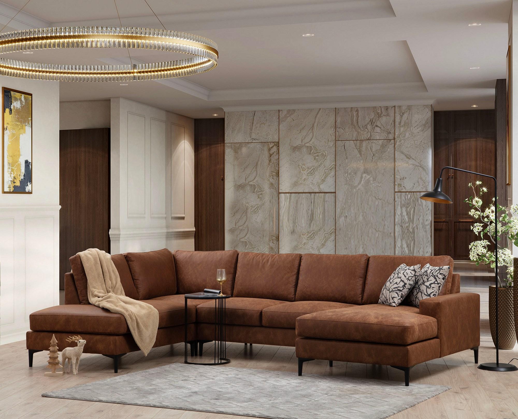 Porto Corner Sofa Brown 1