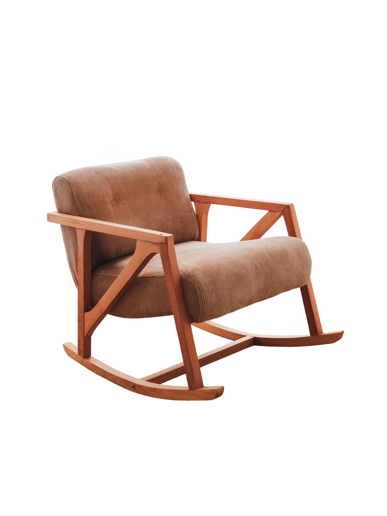 Nini Rocking Children's Chair Velvet Camel 6