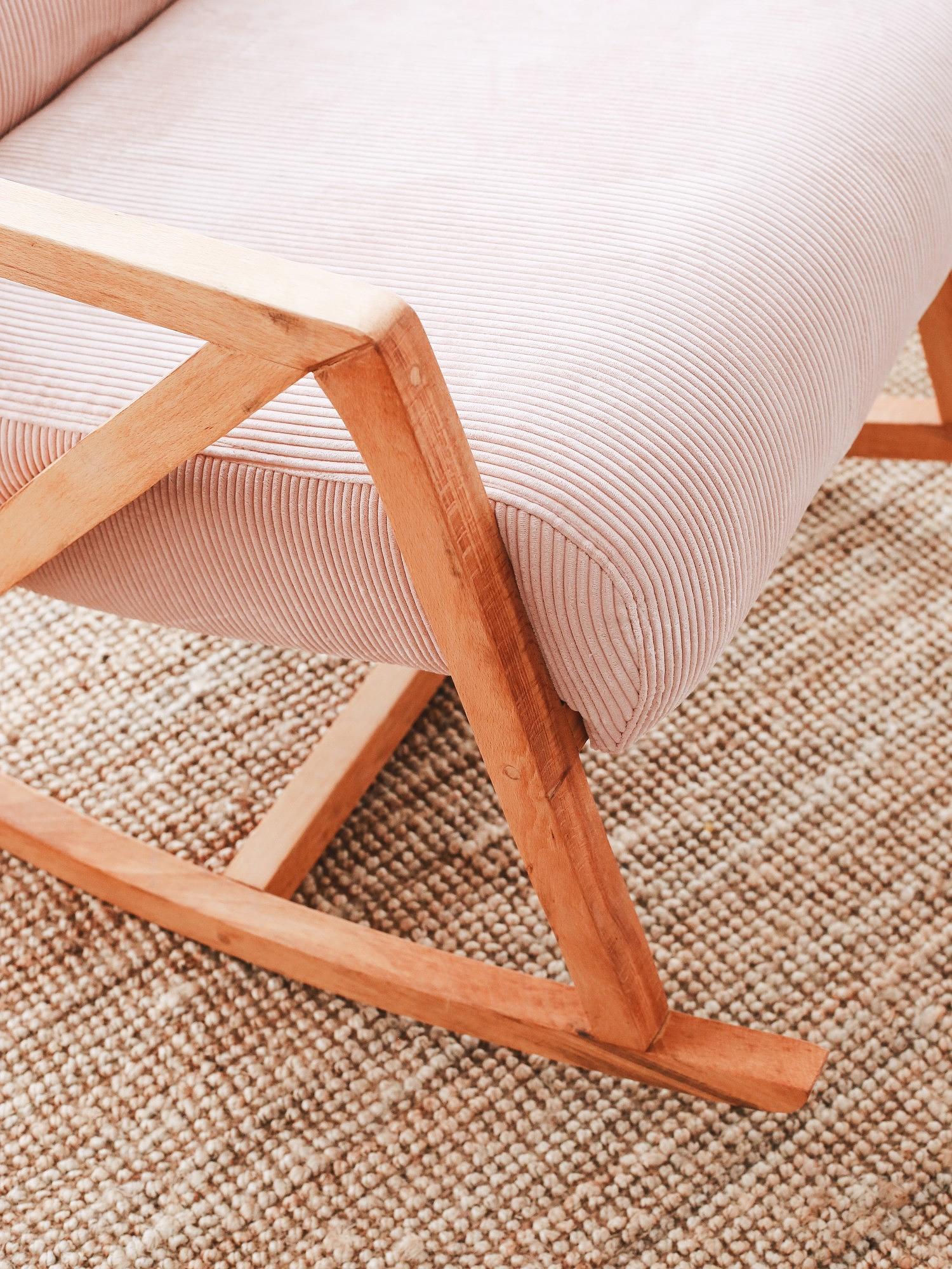 Nini Sallanan Kindersessel Cord Rosa 3