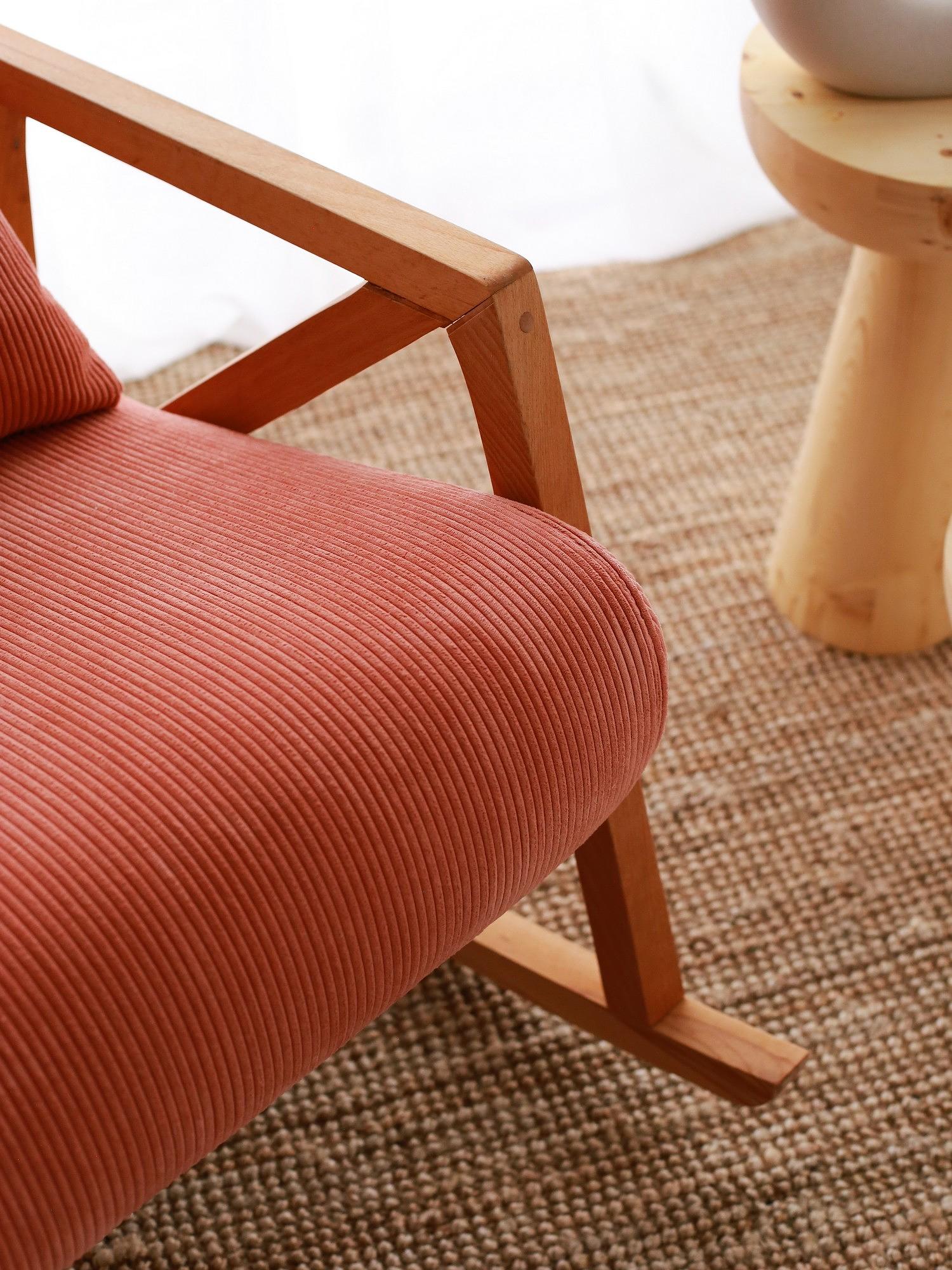 Nini Rocking Children's Armchair Velvet Vermilion 2