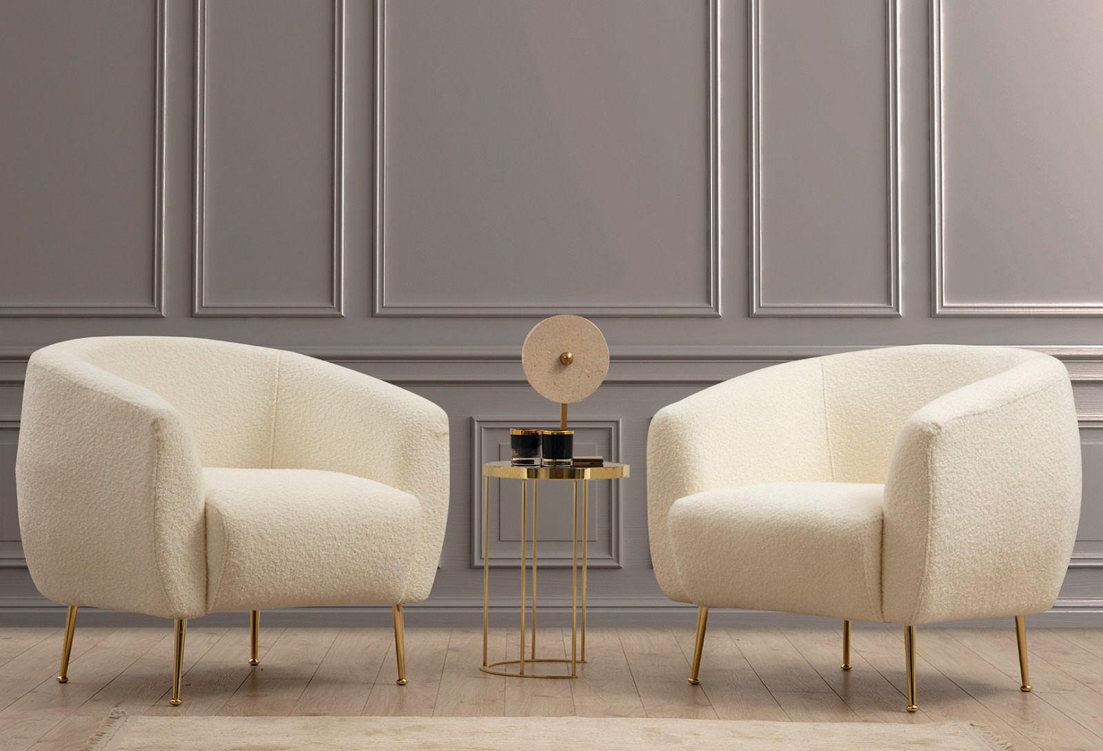 This armchair bouclé cream 1