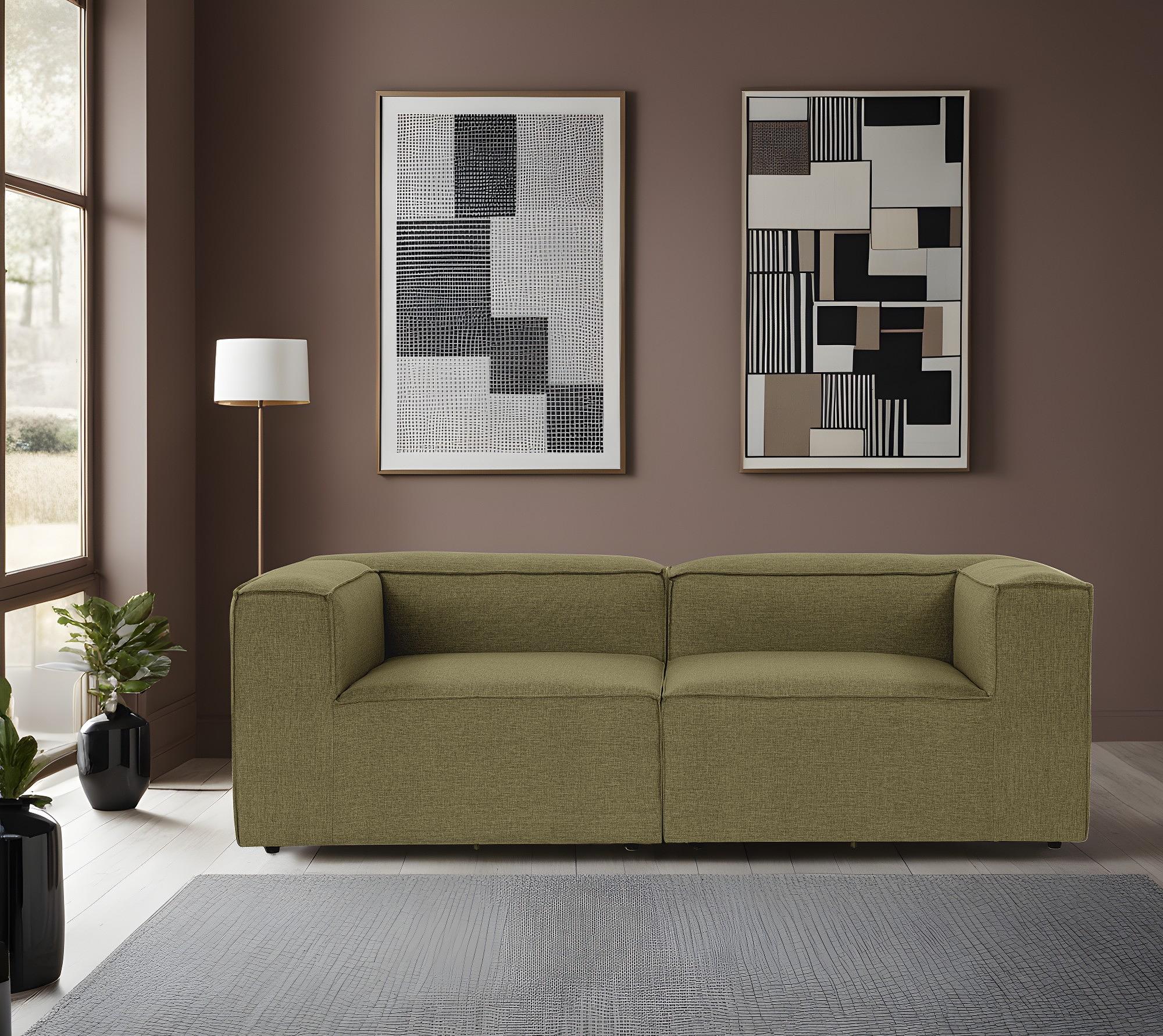 Fora 2-seater sofa green 1