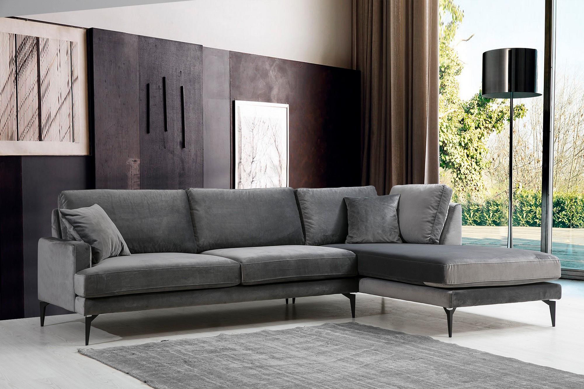 Papira Ecksofa Rechts Anthrazit 1