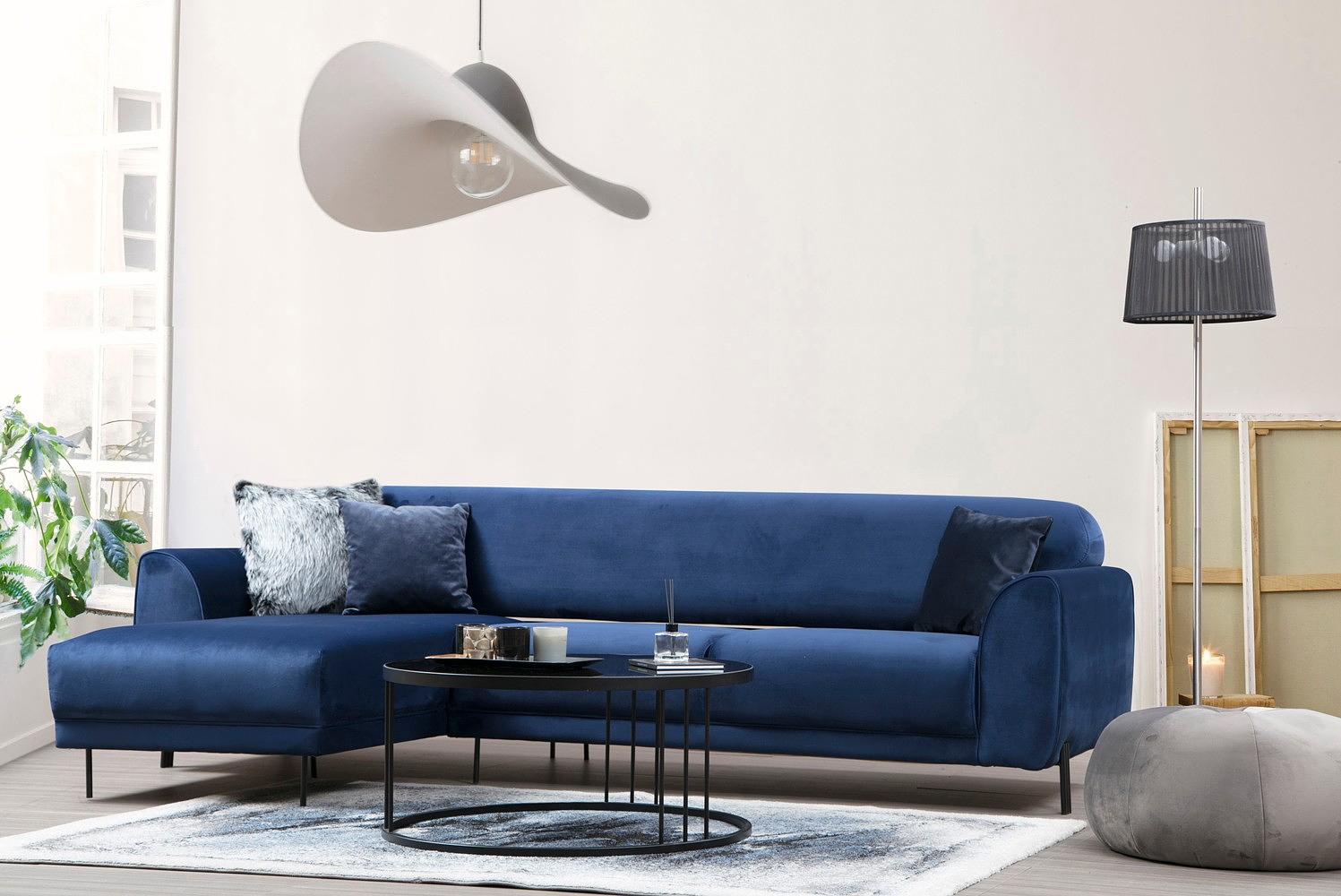 Image Corner Sofa Left Navy Blue 1