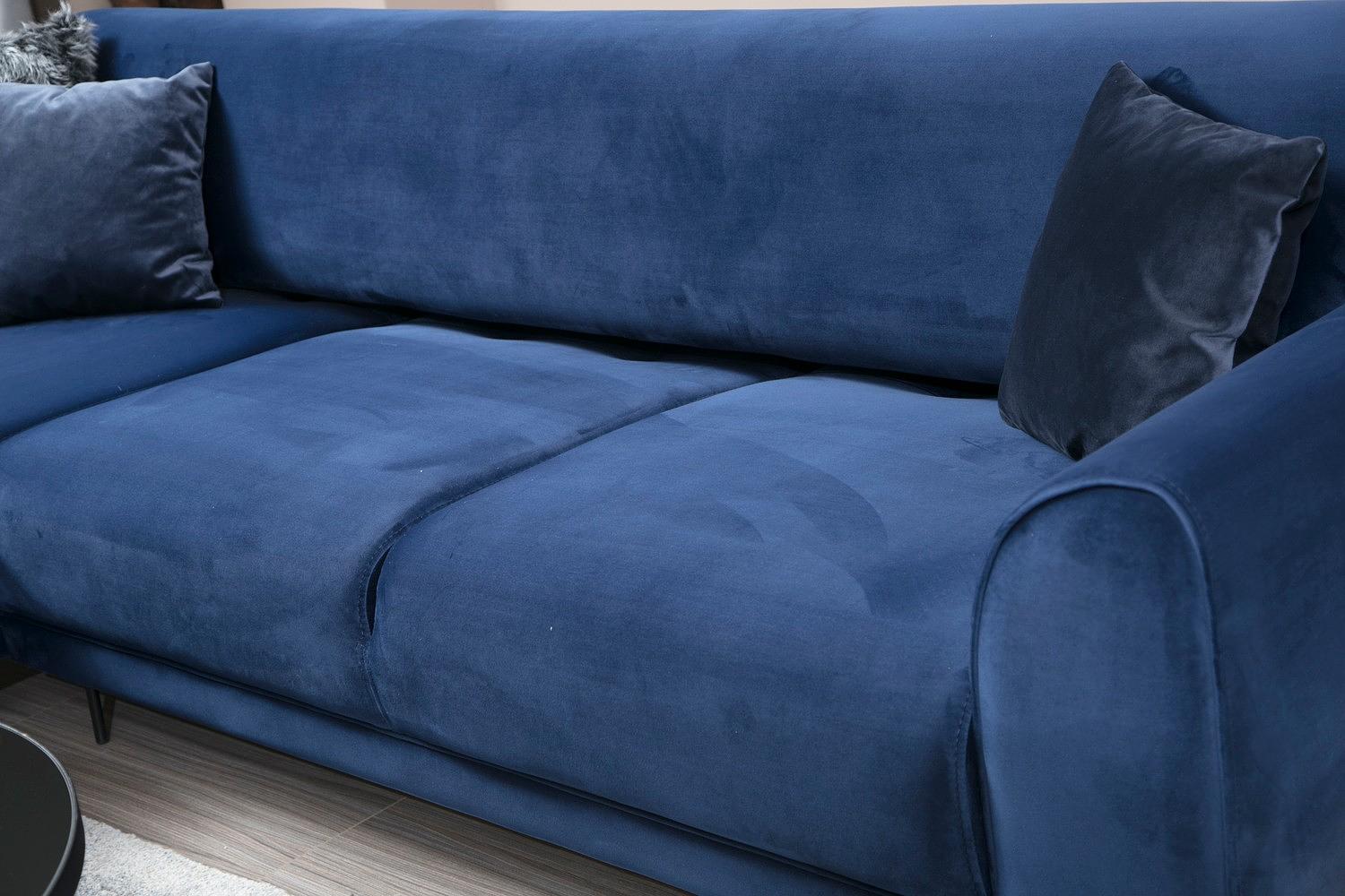 Image Corner Sofa Left Navy Blue 6