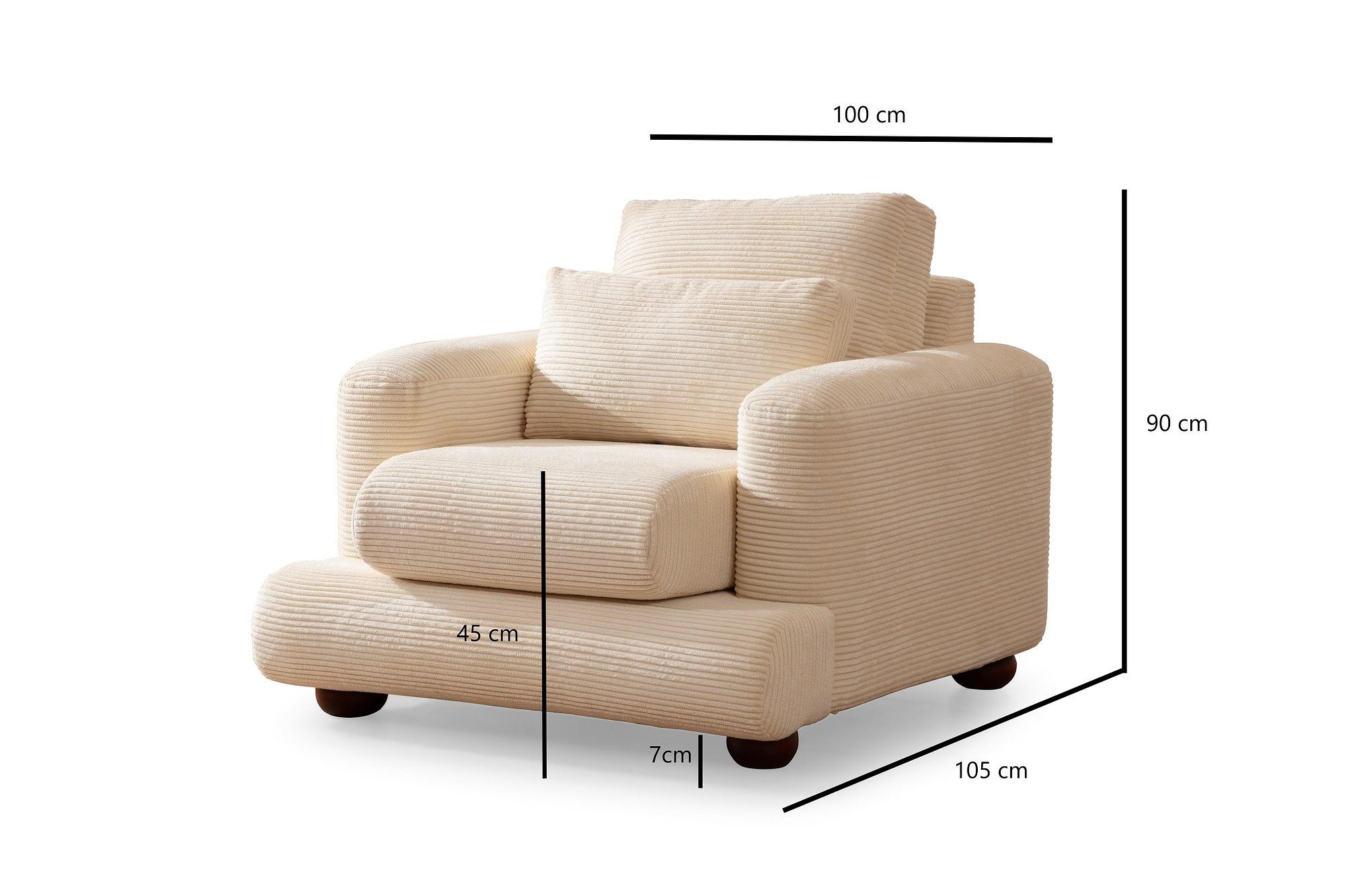 River 1-seater sofa Beige 3