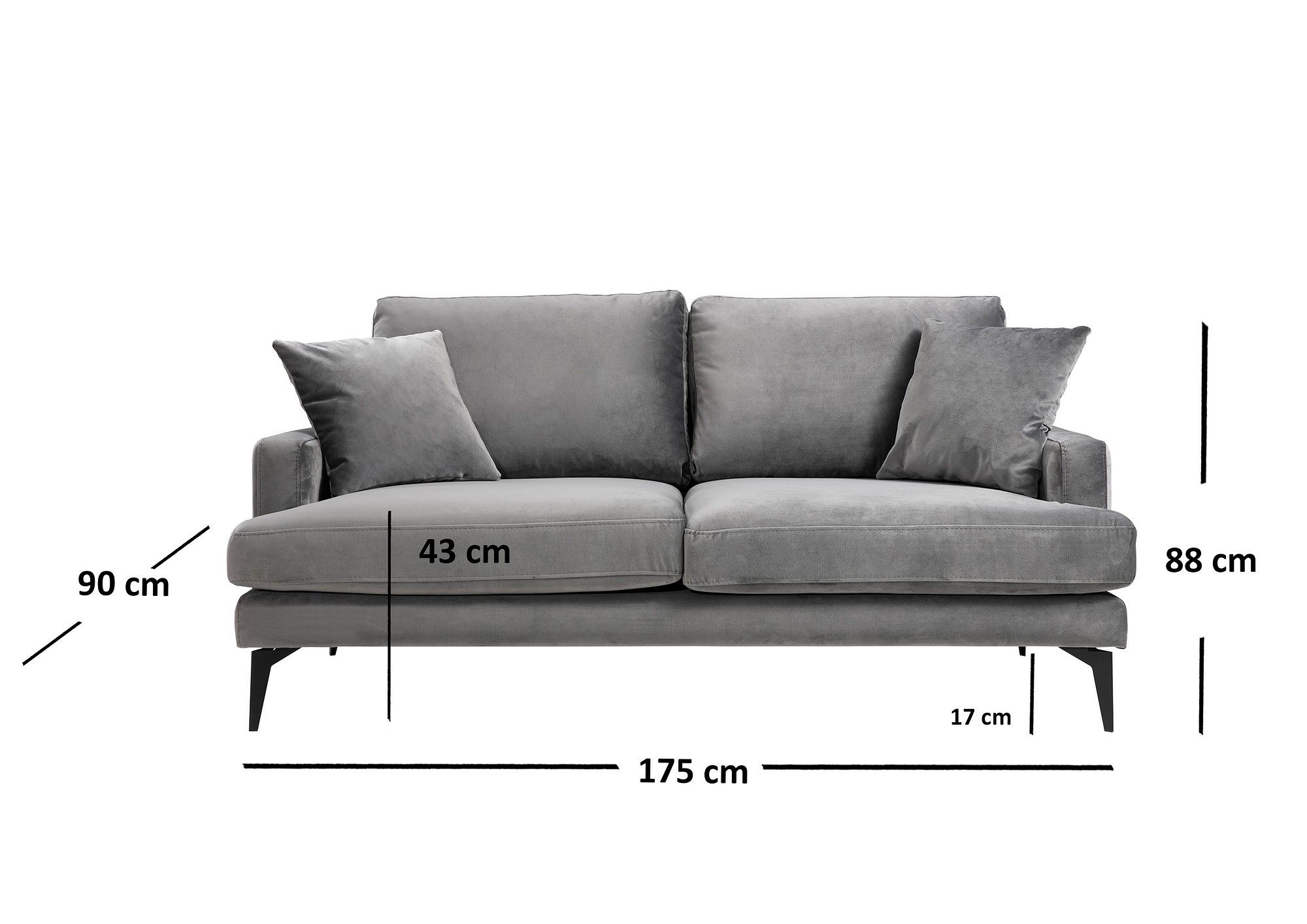 Papira 2-Sitzer Sofa Grau 3
