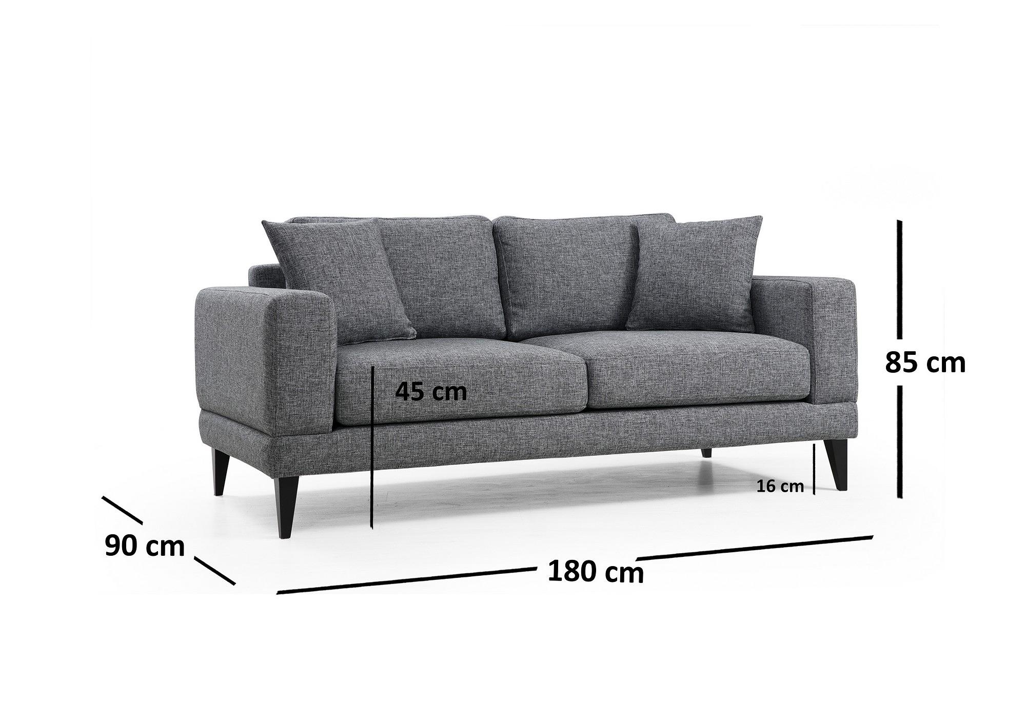 Nordic 2-Seater Sofa Grey 8