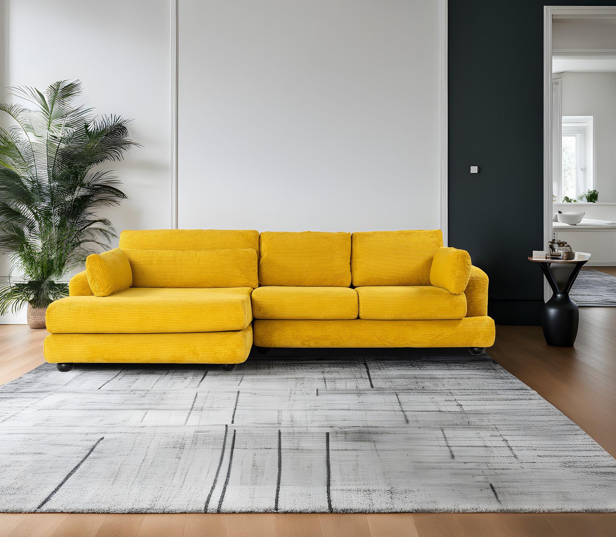 River Ecksofa Links Gelb 1