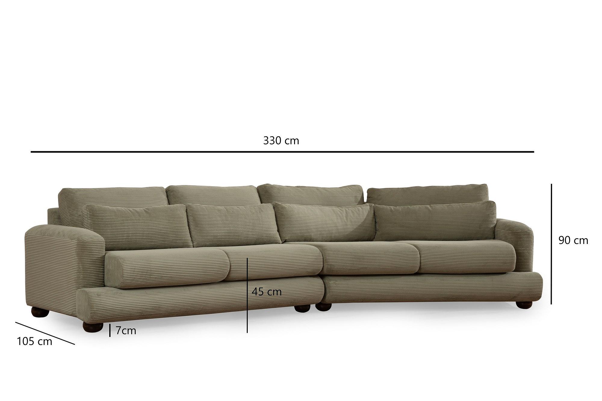 River 4-seater corner sofa Right Green 9