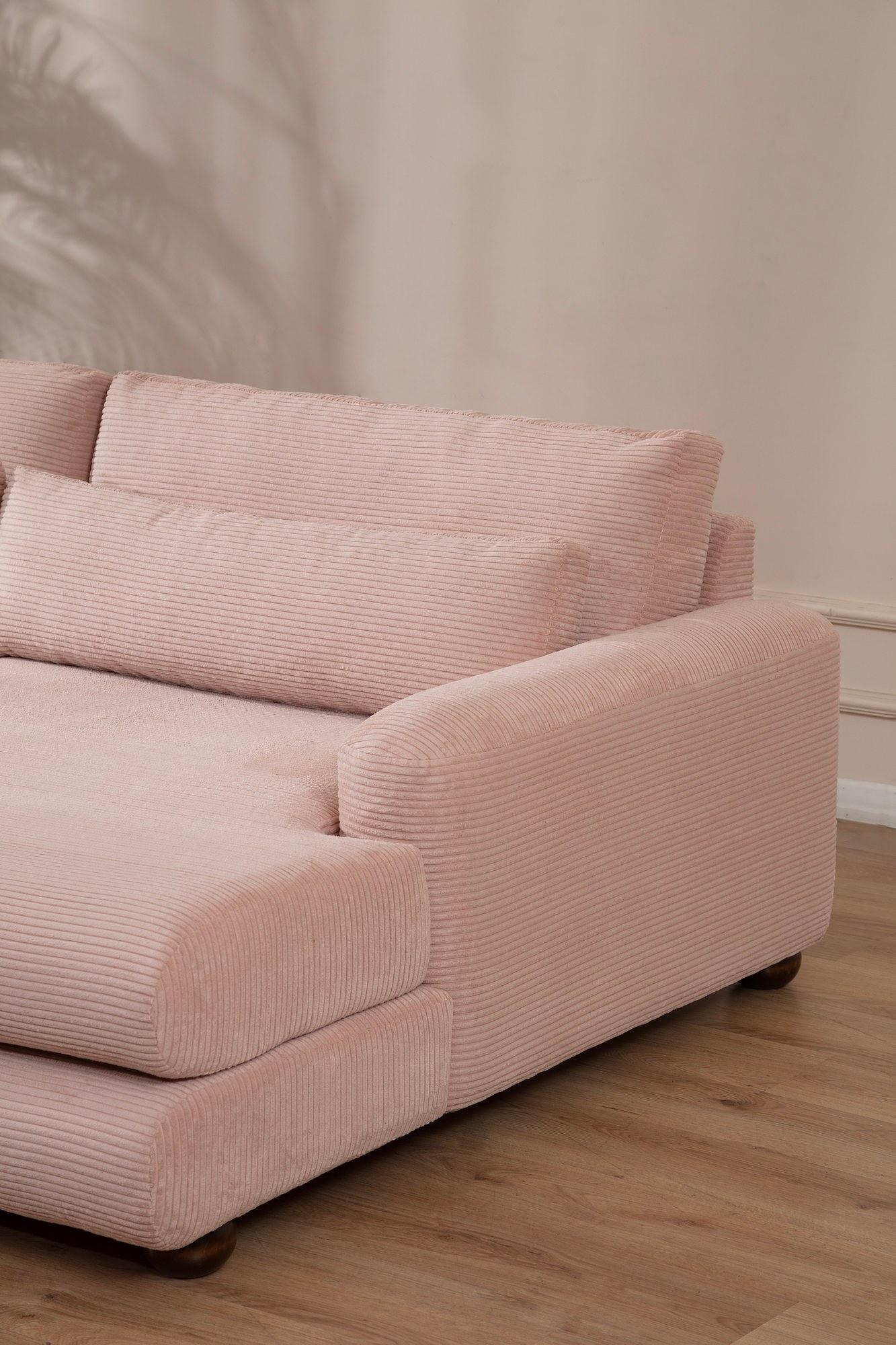River Ecksofa Rechts Rosa 2