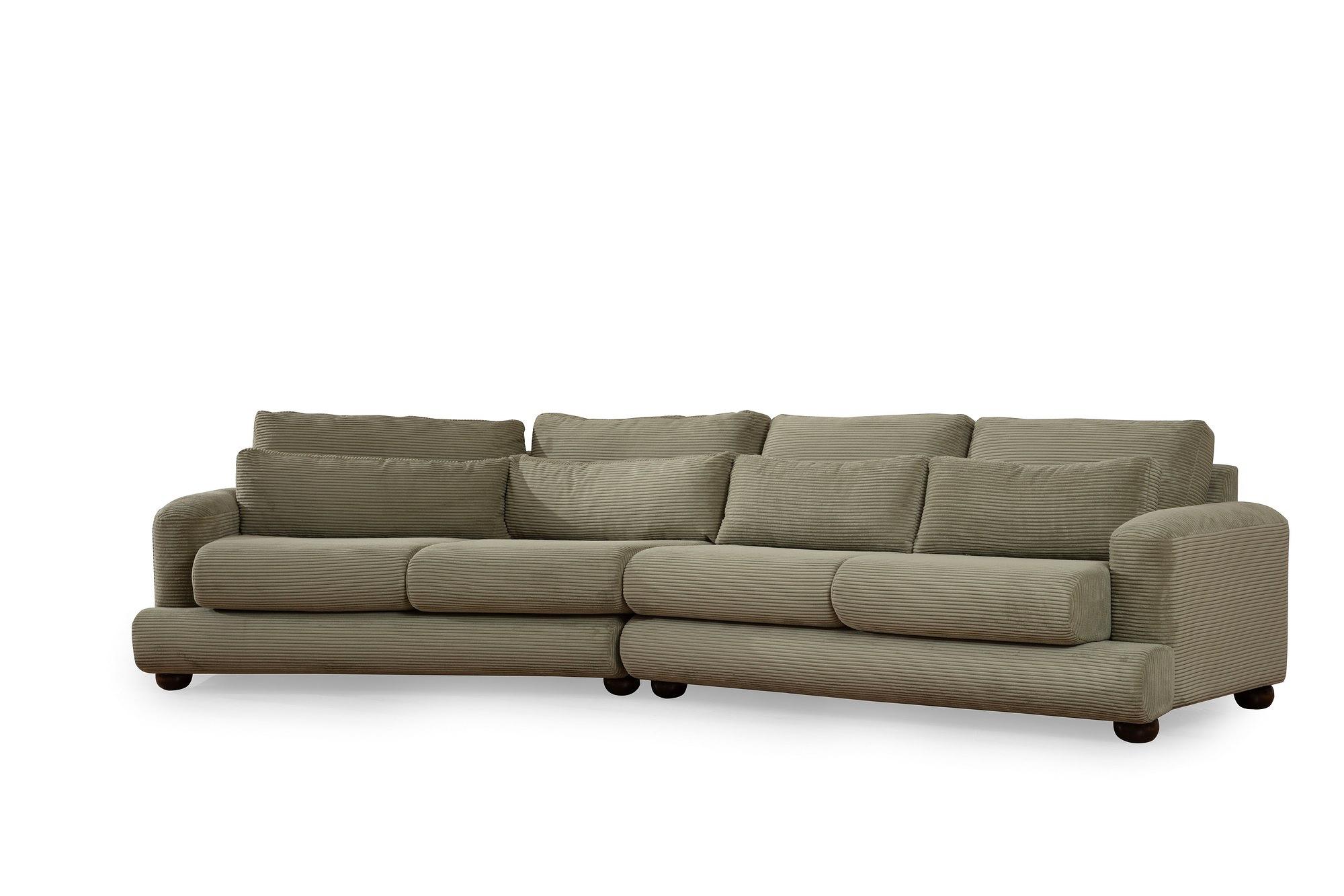 River 4-seater corner sofa left green 0