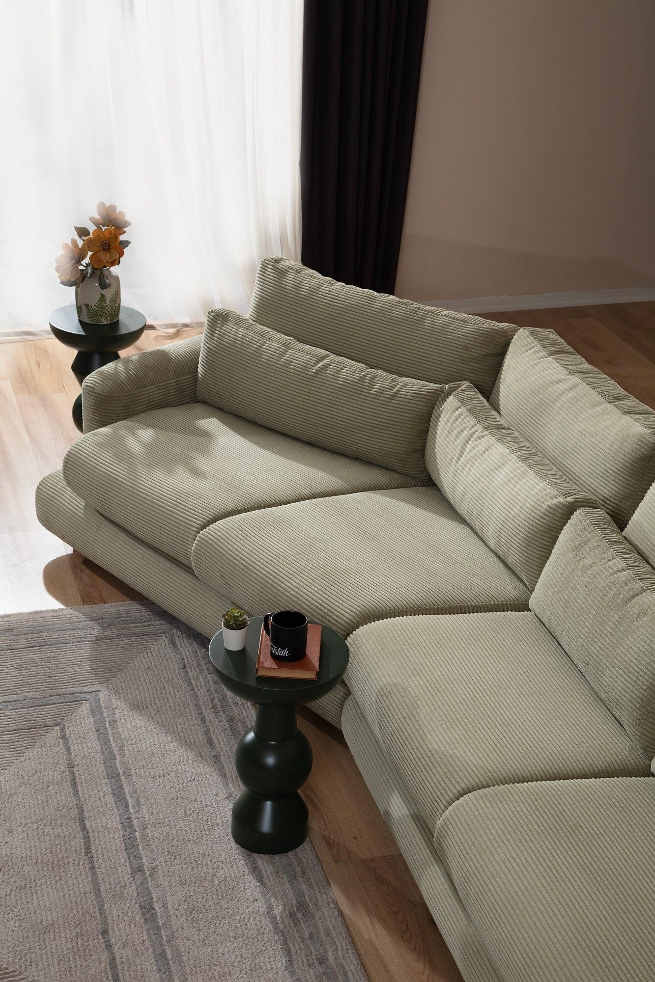 River 4-seater corner sofa left green 2