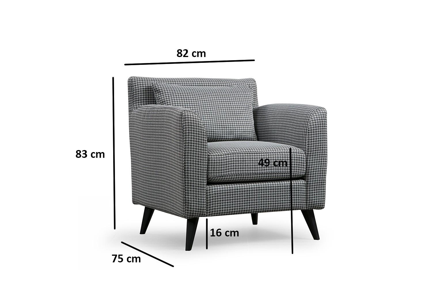 Nordic Armchair Patterned Black 4