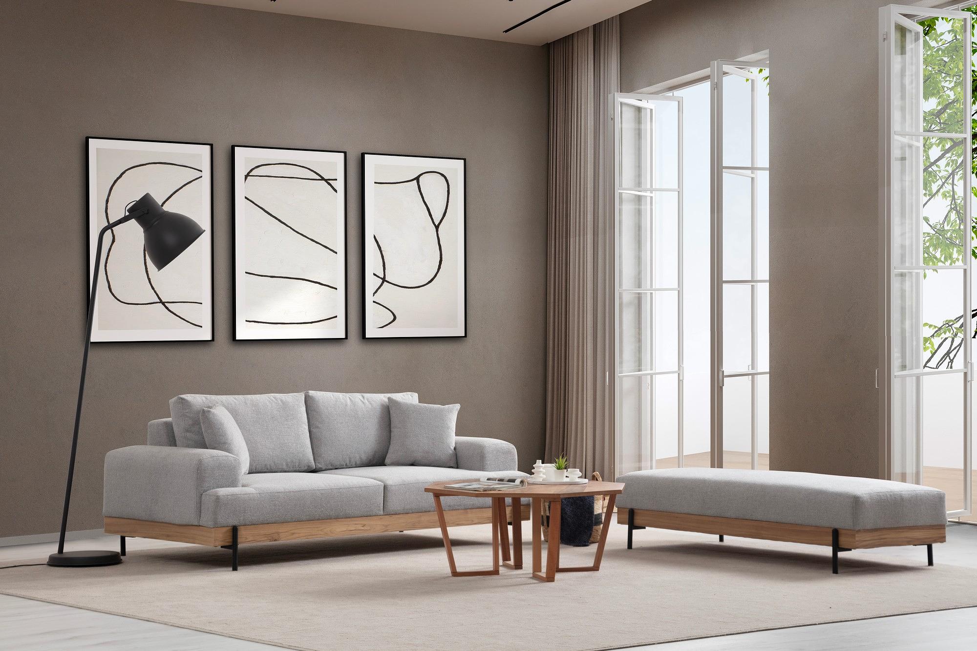 Eti 3-Seater Sofa Grey 2