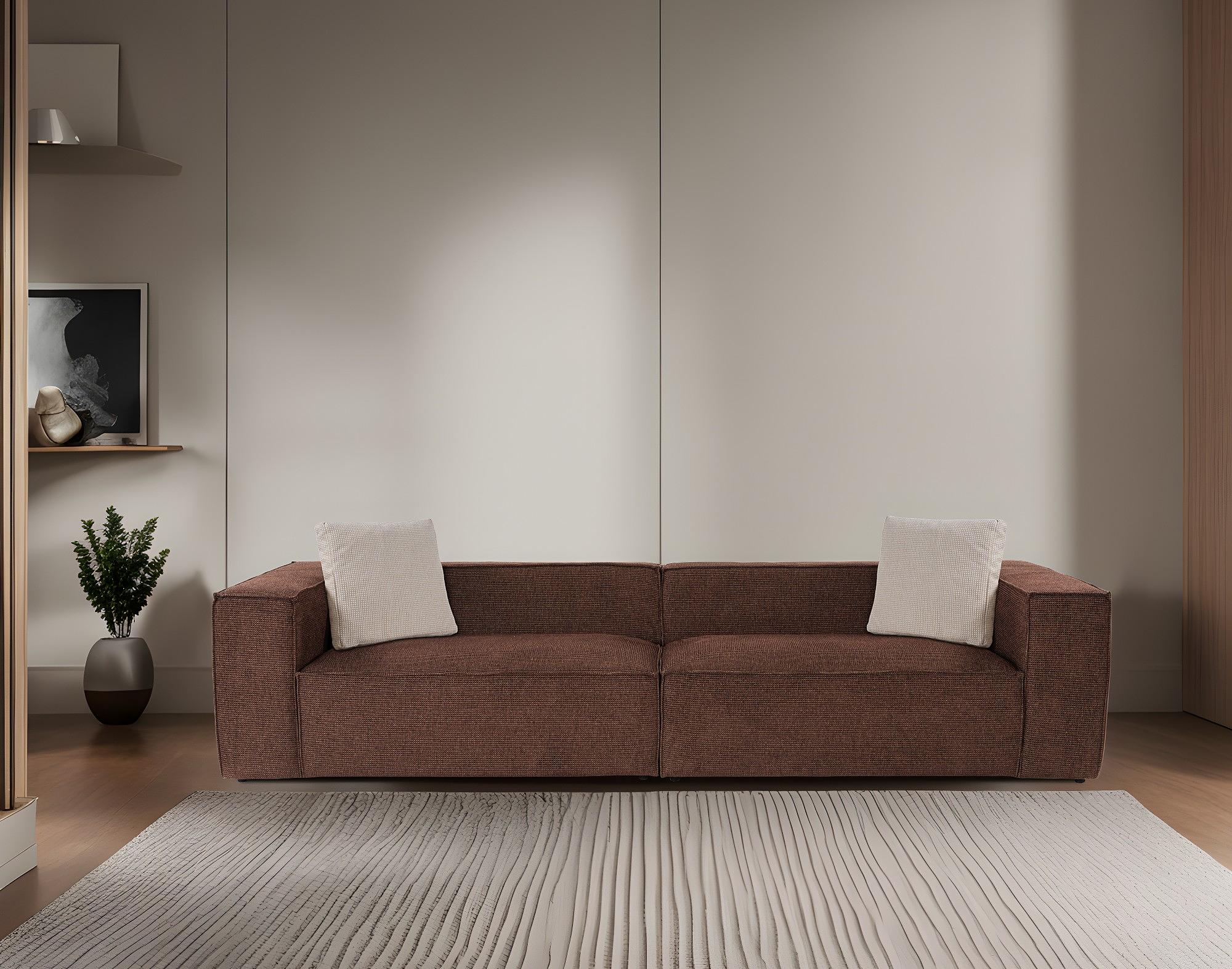Lora 4-seater sofa brown 2