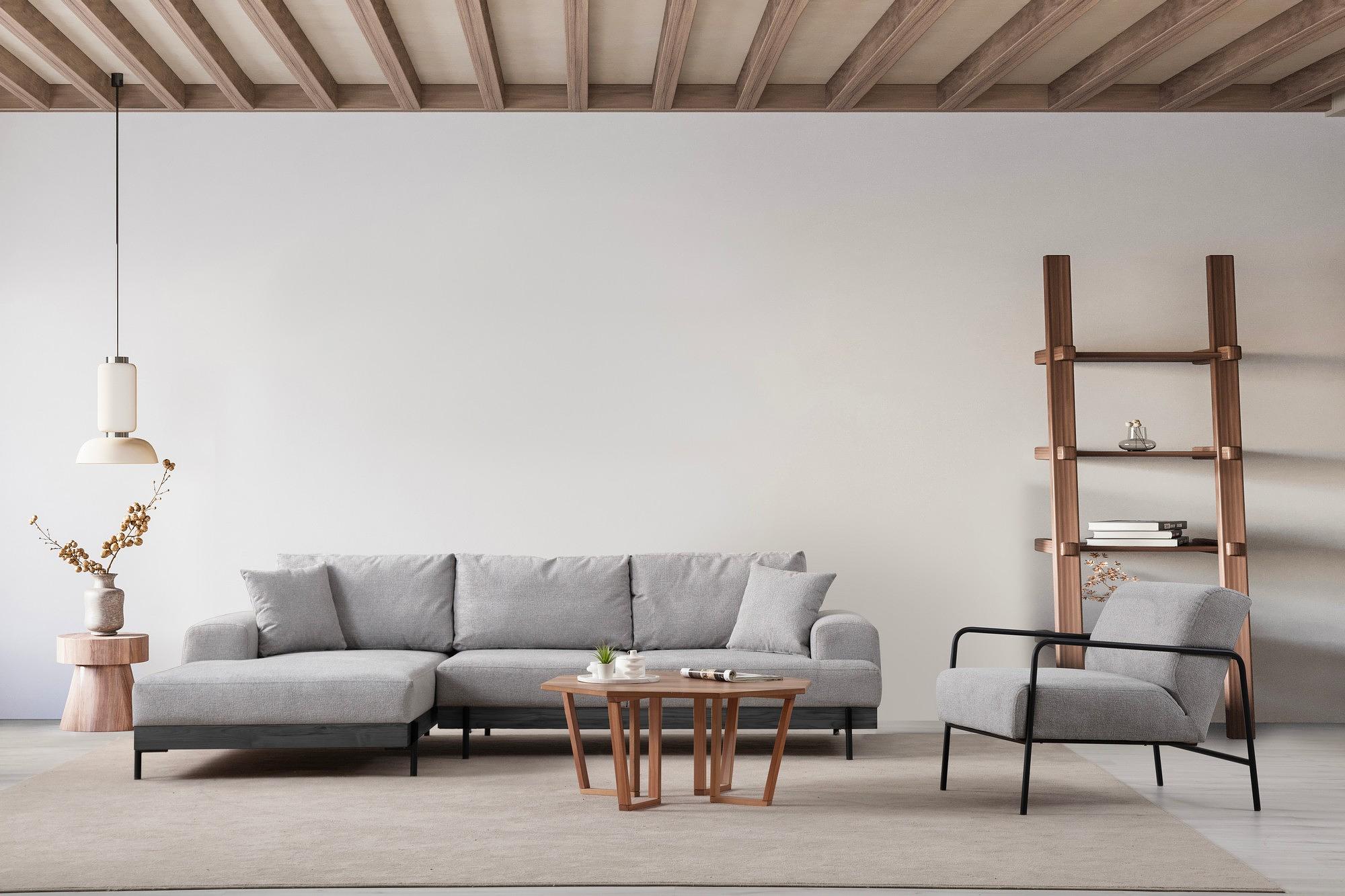 Eti Black Corner Sofa Left Grey 3